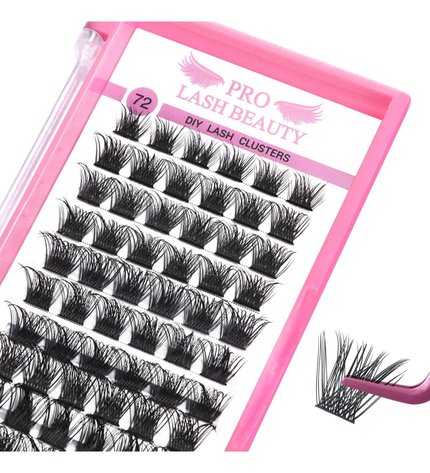 Lash Clusters 72 Pcs Individual Volume Eyelashes - DIY Lash Extension C Curl 10mm - Super Thin Band, Comfortable - Buy Online on GoSupps.com