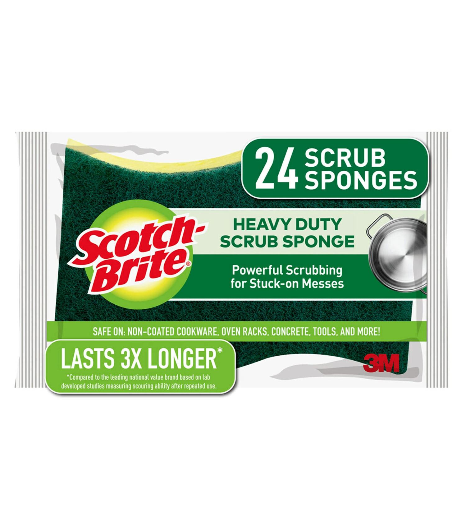 Scotch-Brite Heavy Duty Scrub Sponges - 24 Pack for Washing Dishes and Cleaning Kitchen - Buy Online on GoSupps.com