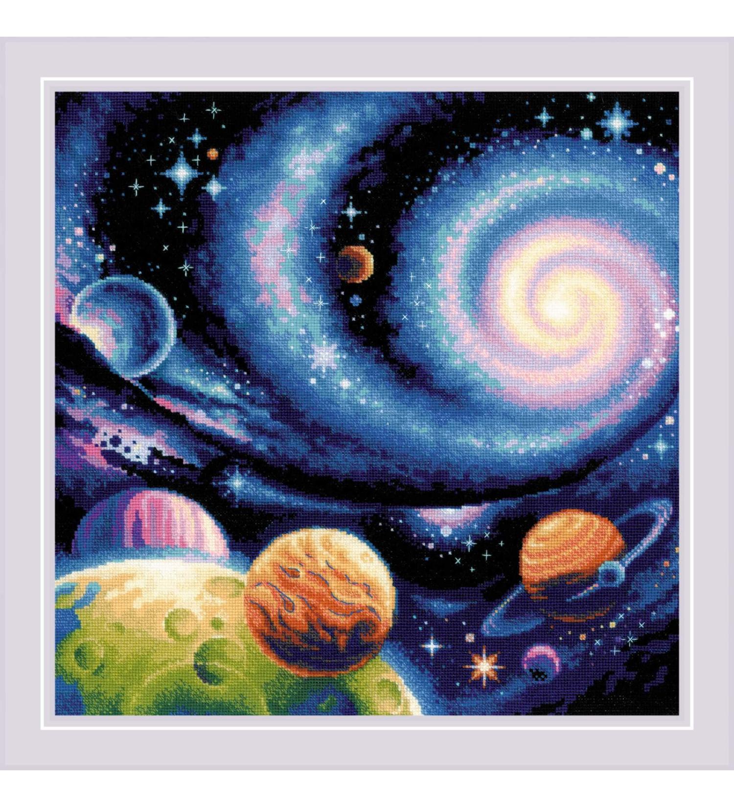 RIOLIS Other Worlds Cross Stitch Kit 15.75x15.75 - 14 Count - Buy Online on GoSupps.com