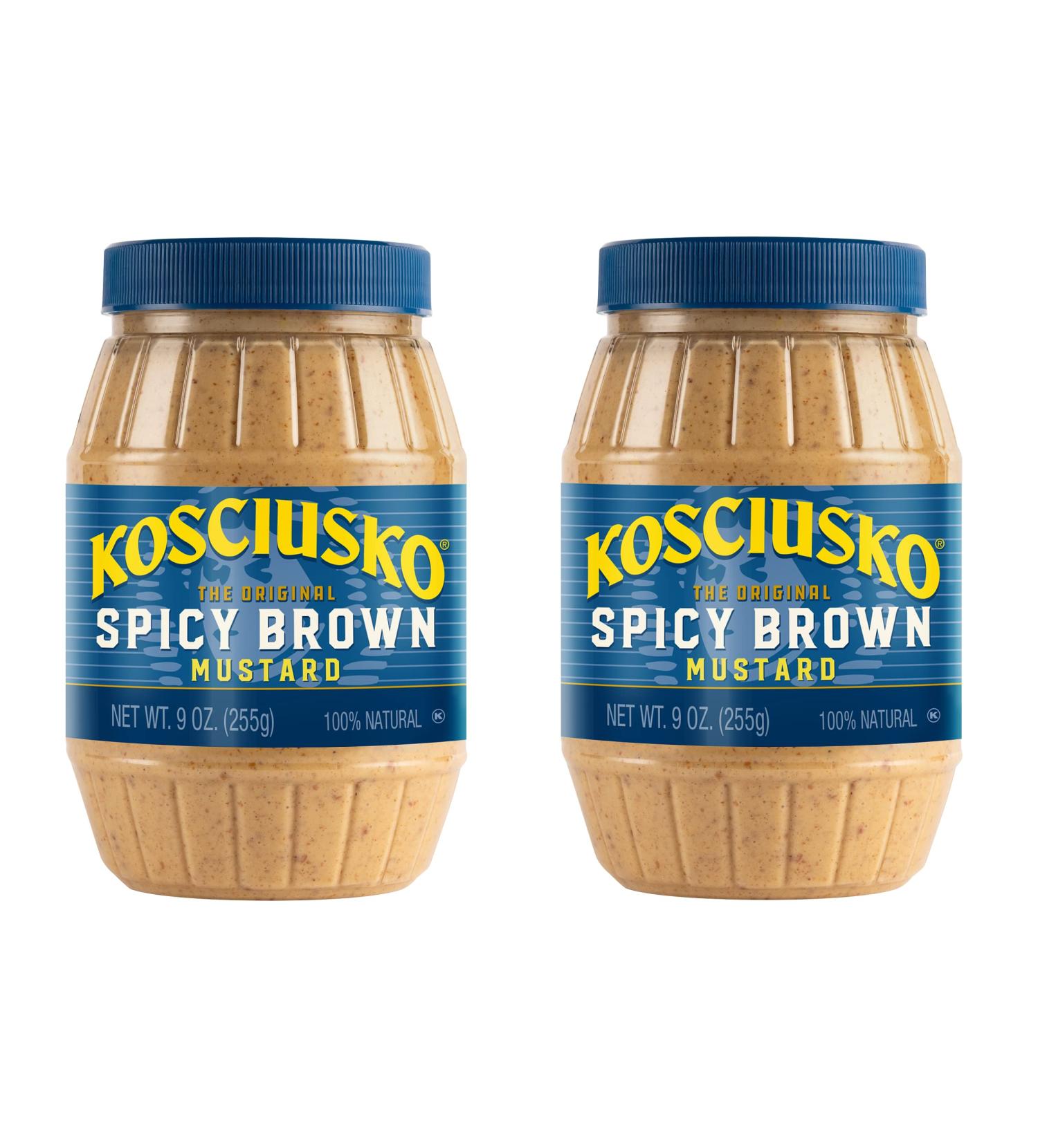 Plochman's Kosciusko Spicy Brown Mustard - Bold & Zesty Flavor - 9 oz Jar (2-Pack) - Buy Online on GoSupps.com