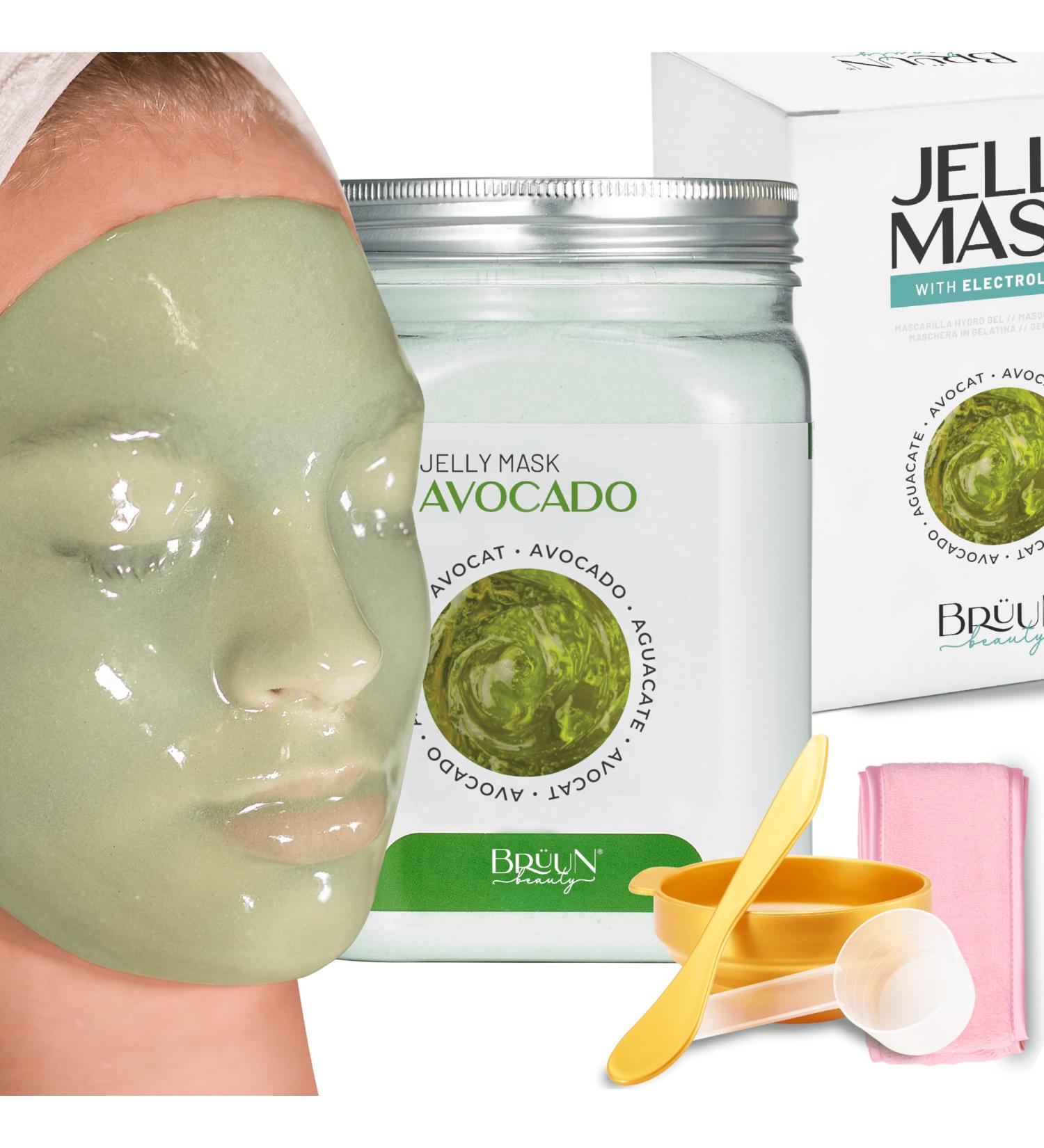 BR UN Jelly Mask Jar Avocado Peel-Off Face Care Rubber Mask | 23 fl oz Skin Care Moisturizing Gel Mask Jar Spa Set. - Buy Online on GoSupps.com
