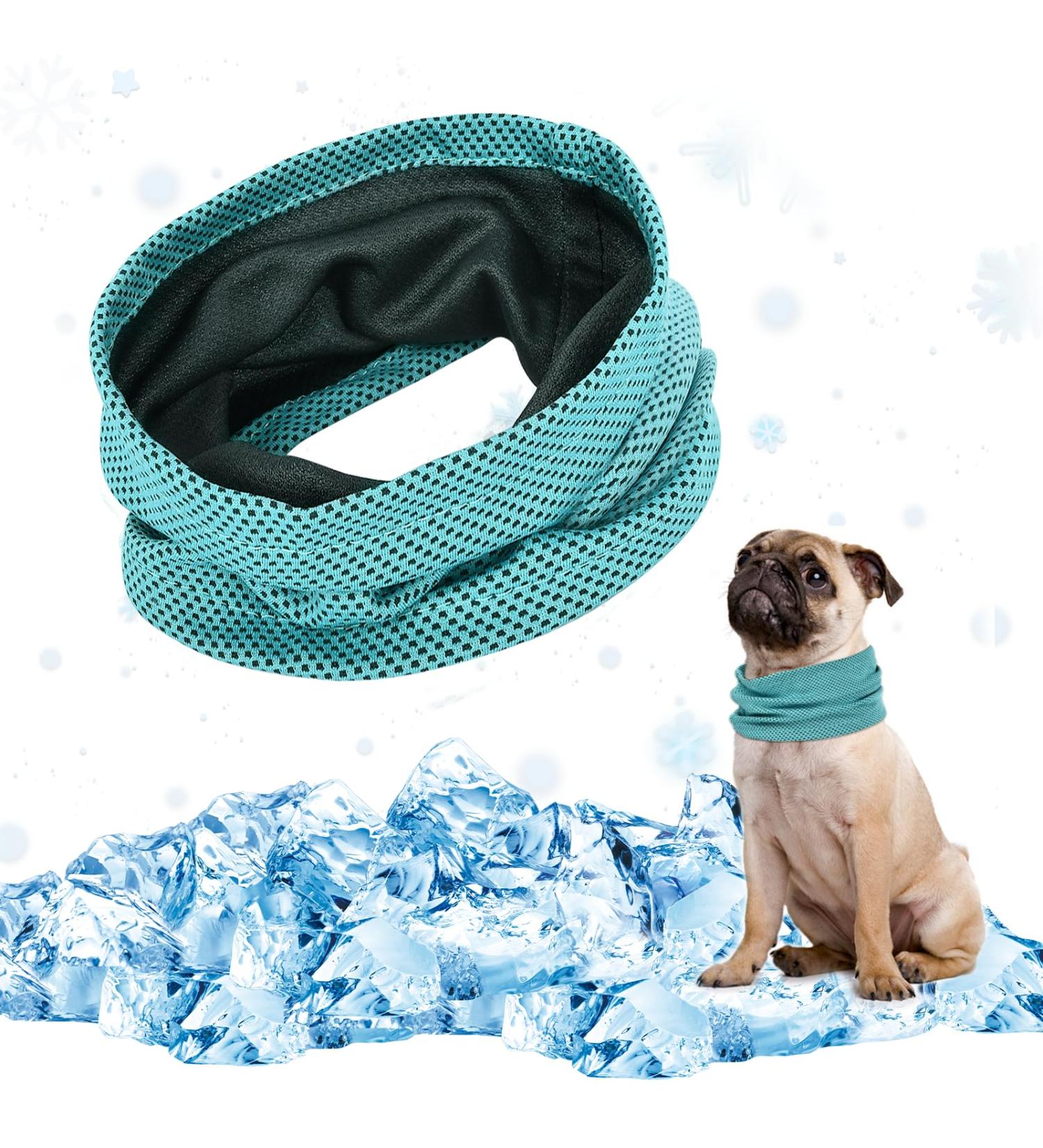 Cooling Collar for Dogs - Summer Neck Cooling Bandana | Breathable Heat Discharge || Blue L - Buy Online on GoSupps.com