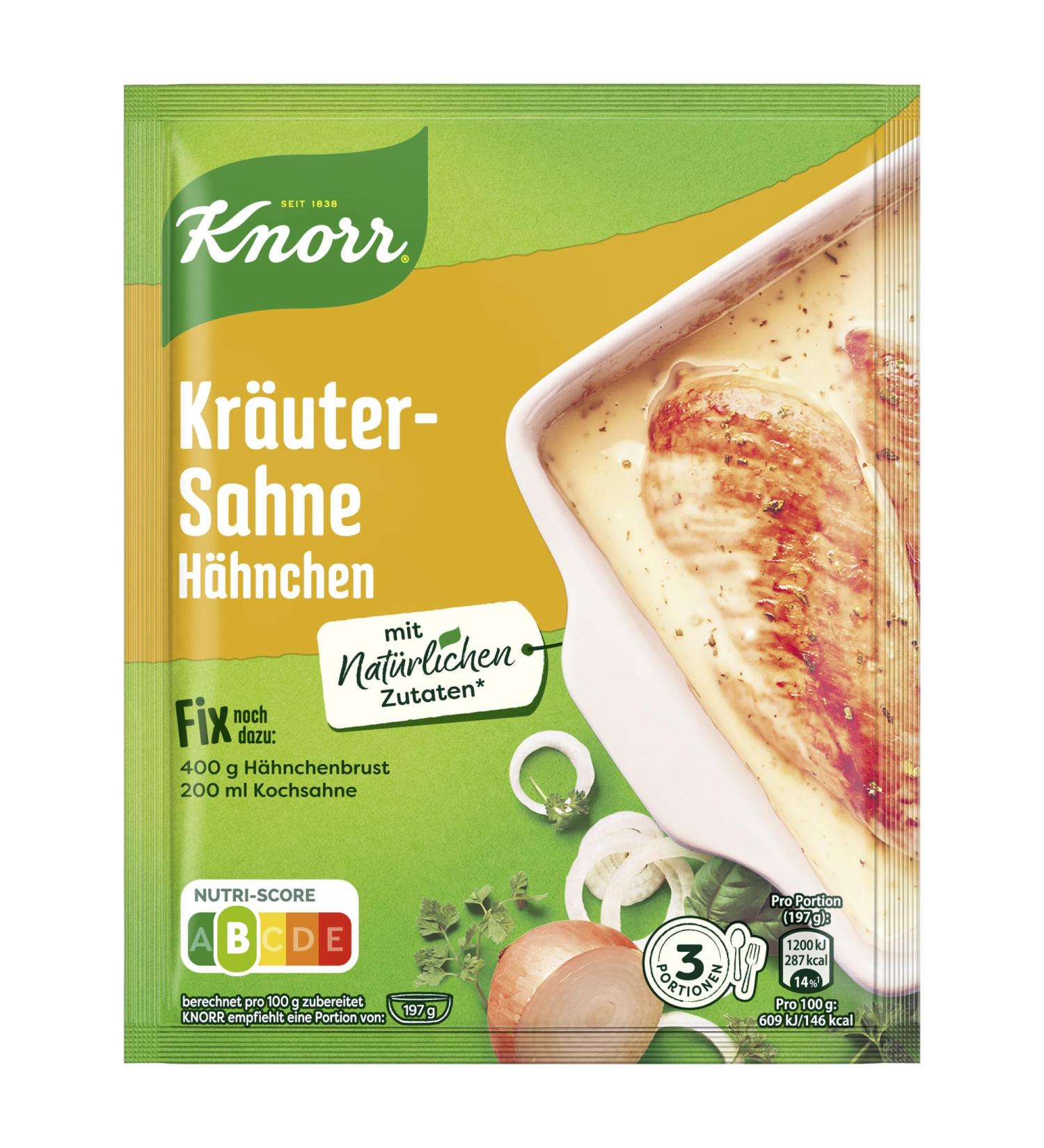 Knorr Fix Herb Cream Chicken Seasoning Mix - Natural Ingredients for Delicious Oven Dishes - 3 Servings - Buy Online on GoSupps.com