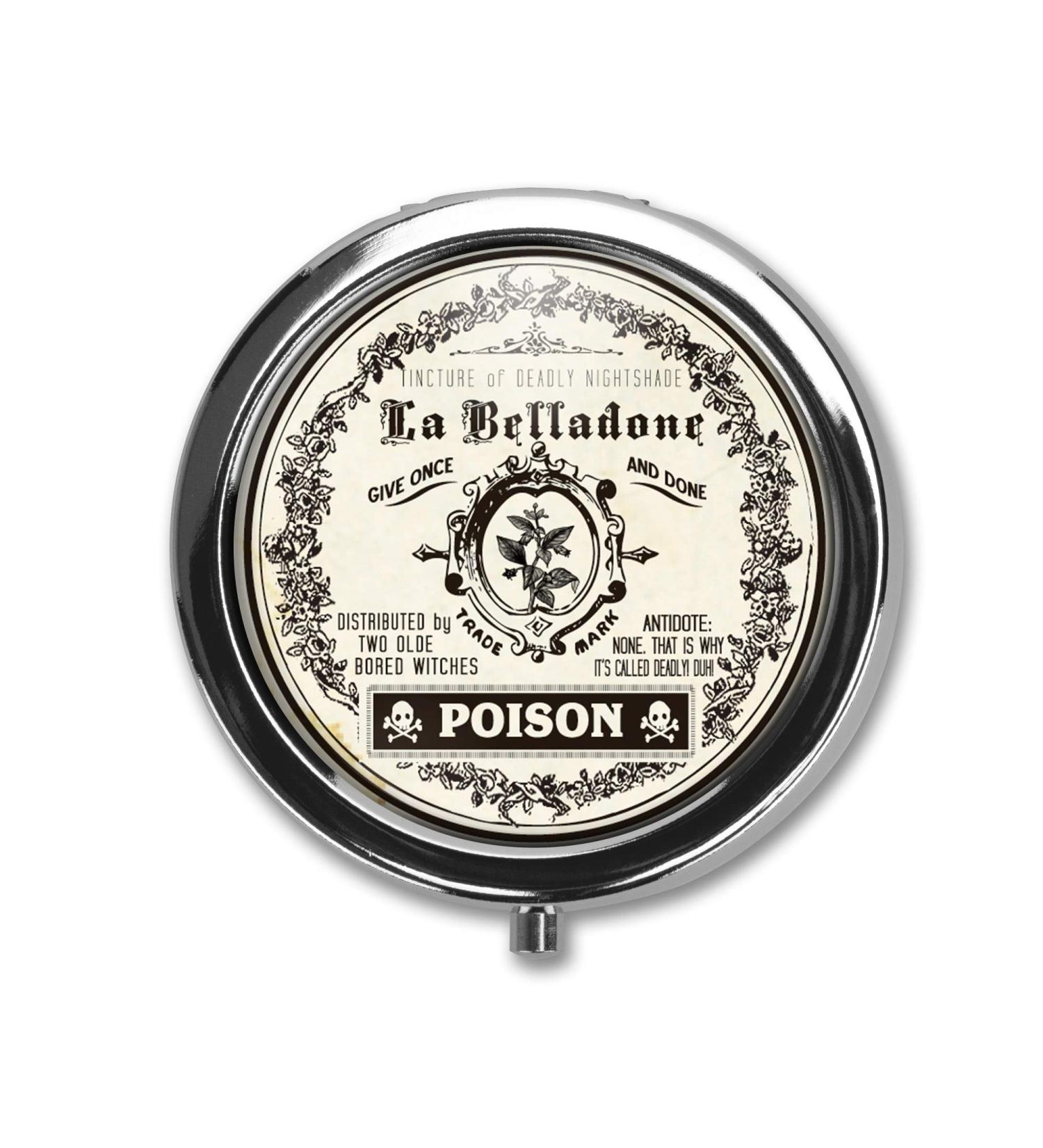 Poison Pill Box Case Pillbox Holder Trinket Stash Box Arsenic Vintage Style Medicine Vitamin Pill Organizer Case