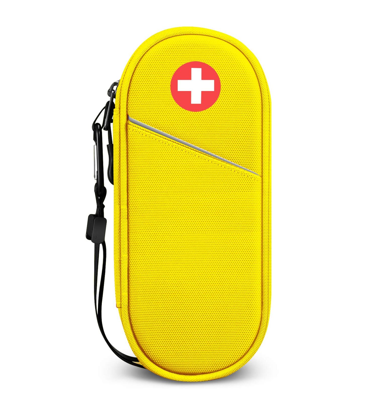 Sithon Epipen Medical Carrier Bag - Portable Organizer for 2 EpiPens Inhalers & Allergy Essentials | Yellow - International Shipping Available - Buy Online on GoSupps.com