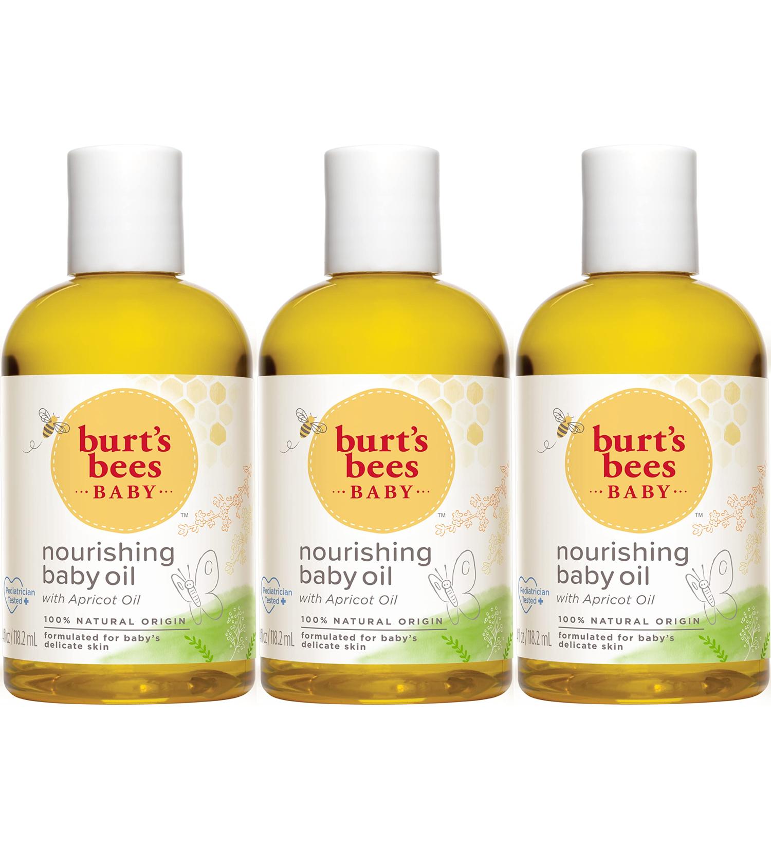 Burt's Bees Baby Oil 4 Fl Oz (Pack of 3) - Nourishing 100% Natural Skin Care - Buy Online on GoSupps.com