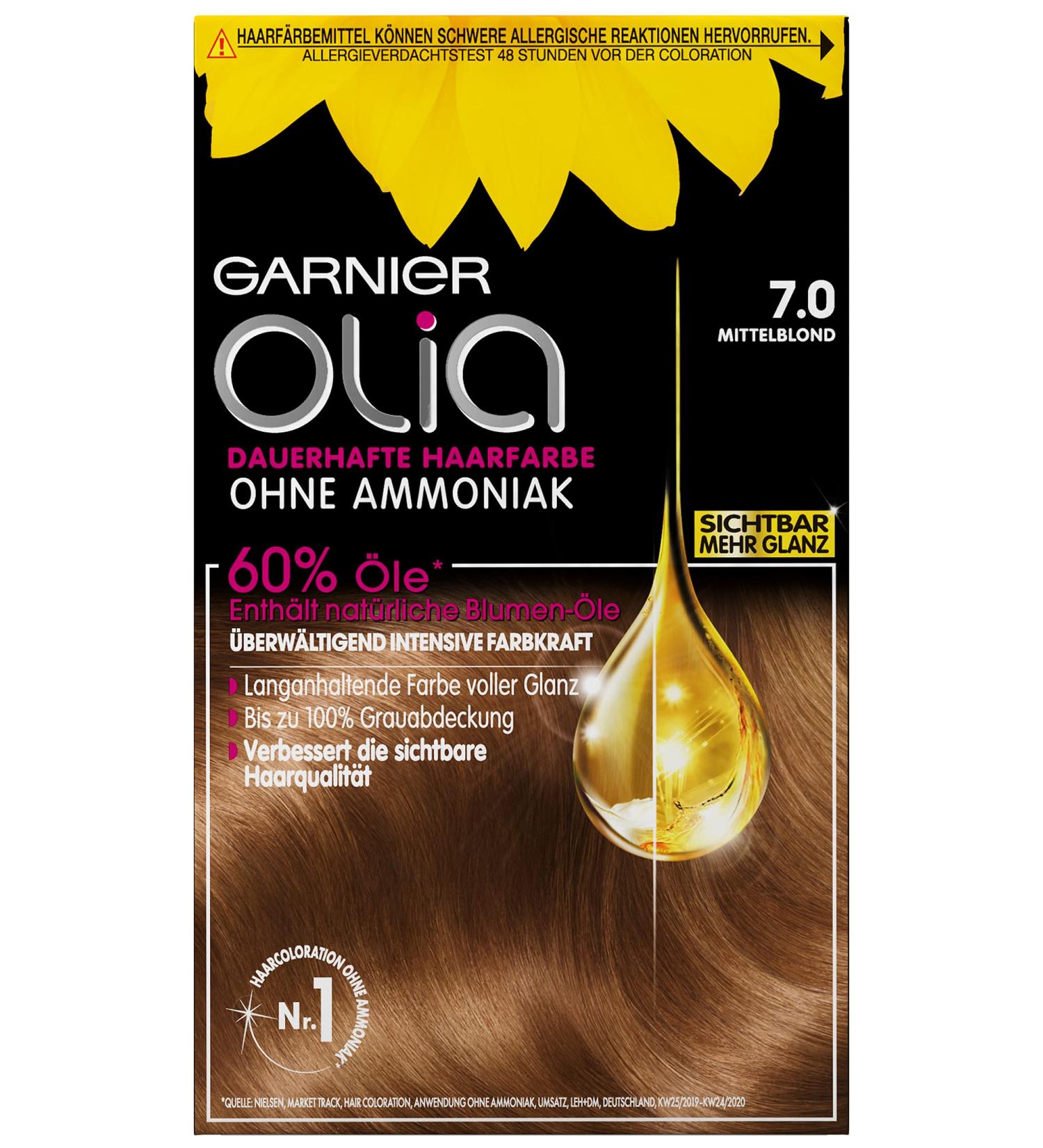 Garnier Olia Hair Colour Hair Dye Contains 60% Flower Oil for Deep Colour Pack of 3 medium Blonde - Buy Online on GoSupps.com
