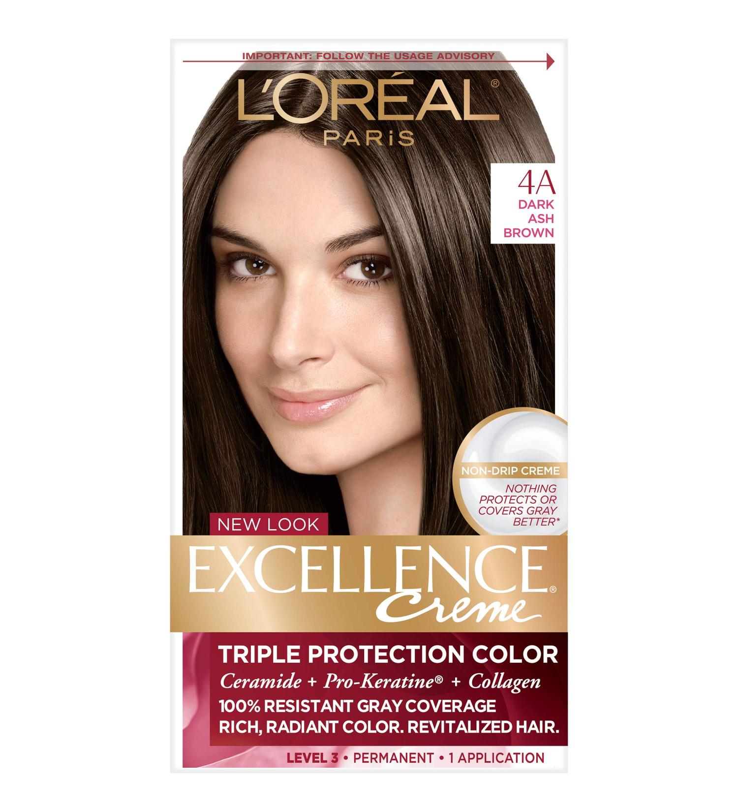 L'Oreal Paris Excellence Creme 4A Dark Ash Brown - Long-Lasting Hair Color for International Shipping - Buy Online on GoSupps.com