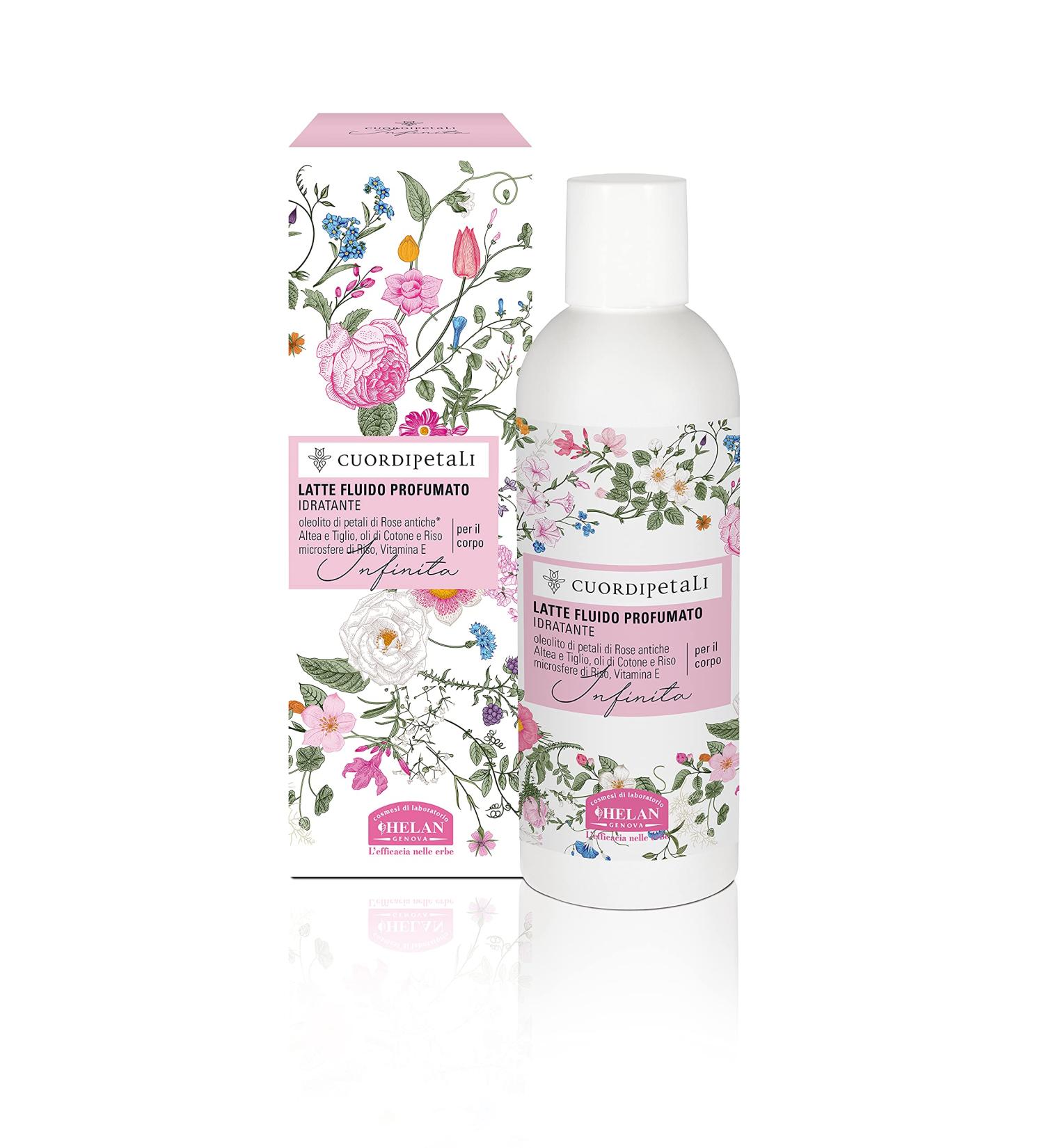 Helan Cuor di Petali - Moisturising Scented Body Lotion with Vitamin E Sweet Almond Oil Ancient Rose Petals - Non-Greasy Gentle Moisturiser & Body Lotion for a Silky Effect - Made in Italy 200 ml