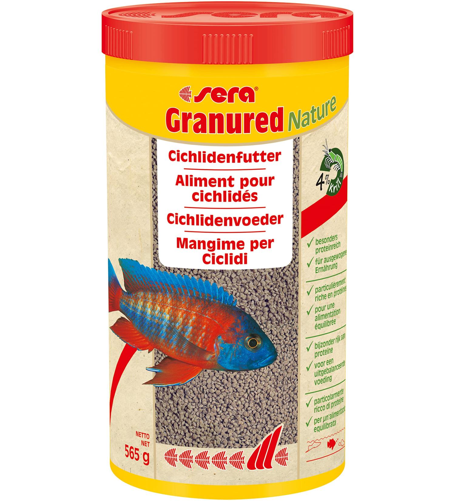 Buy Sera Granured Nature 1000ml - Premium Granulate Food for Smaller Carnivore Cichlids | Ideal for Malawi & Tanganyika | International Shipping Available - Buy Online on GoSupps.com