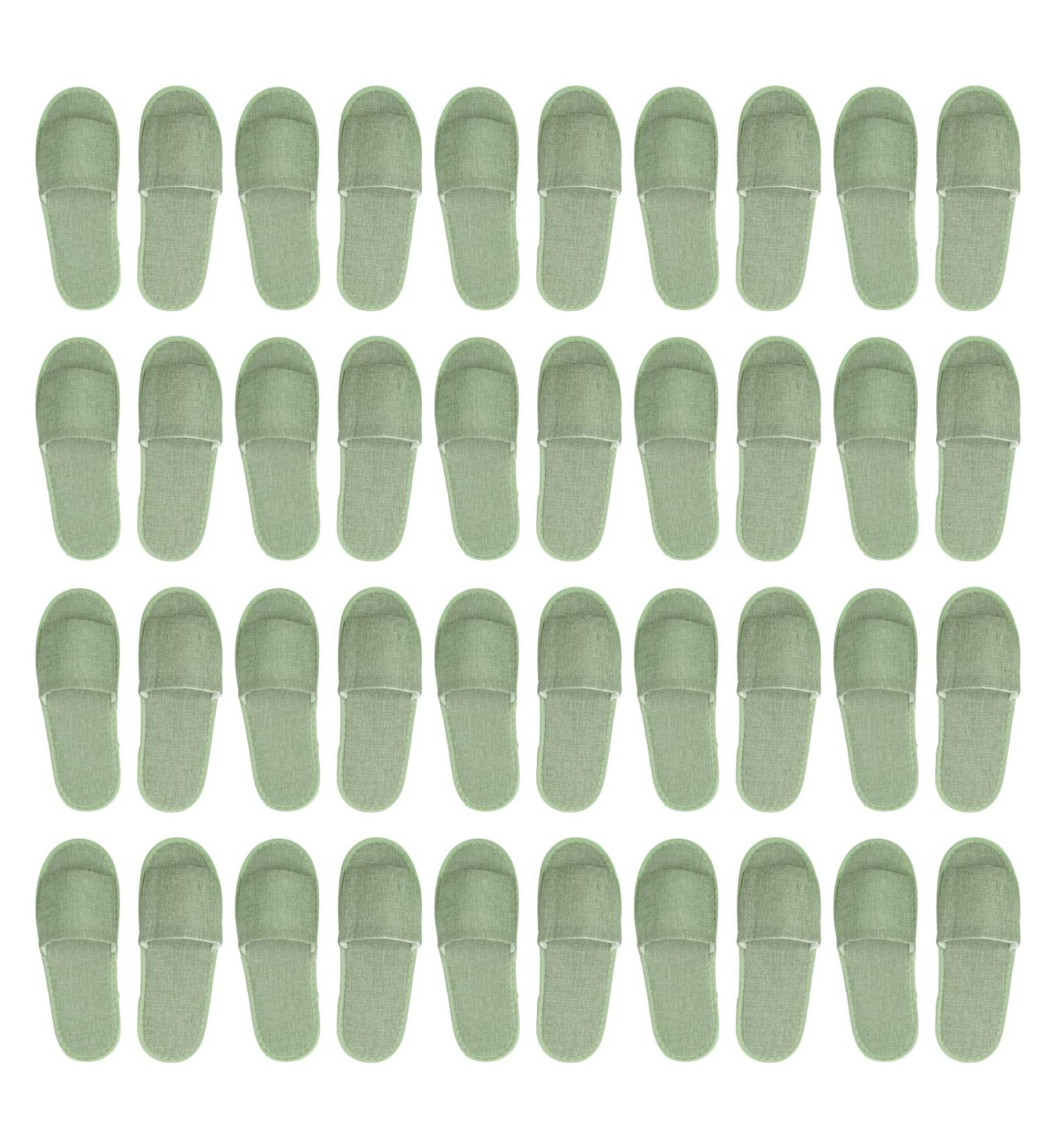 Jenngaoo 20 Couples Disposable Slippers - Breathable Soft Linen Hotel & Spa Slippers Open/Closed Toes 30cm (B-Green) - Buy Online on GoSupps.com