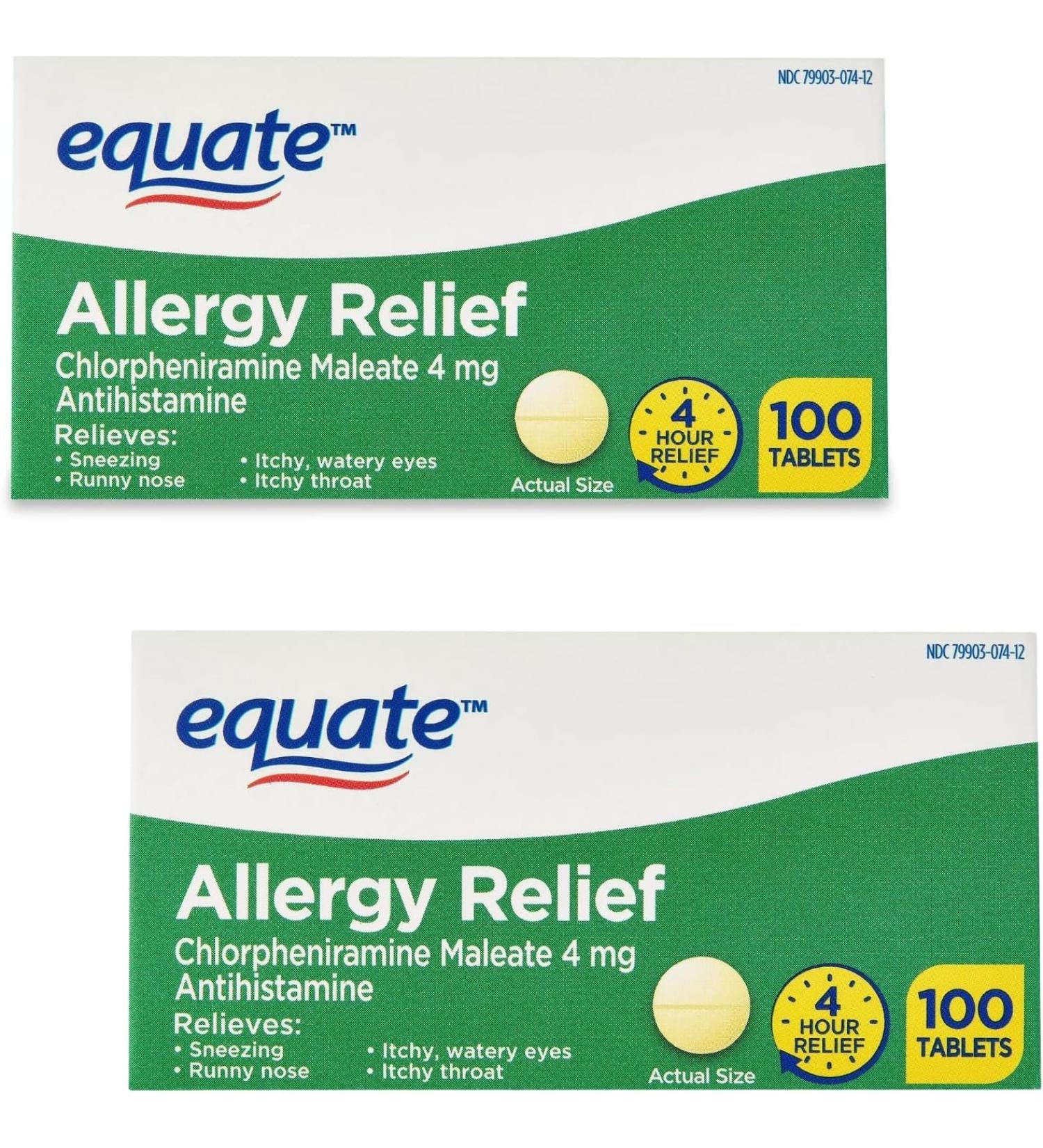 Allergy Relief Medicine Chlorpheniramine Maleate 4 mg Antihistamine Tablets 2-Pack 200 Count - Buy Online on GoSupps.com