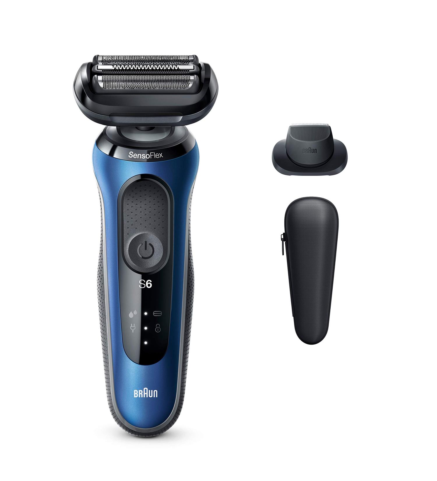 Braun Series 6 6020s SensoFlex Electric Foil Shaver with Precision Beard Trimmer - Rechargeable Wet & Dry Shaver with Travel Case - Buy Online on GoSupps.com