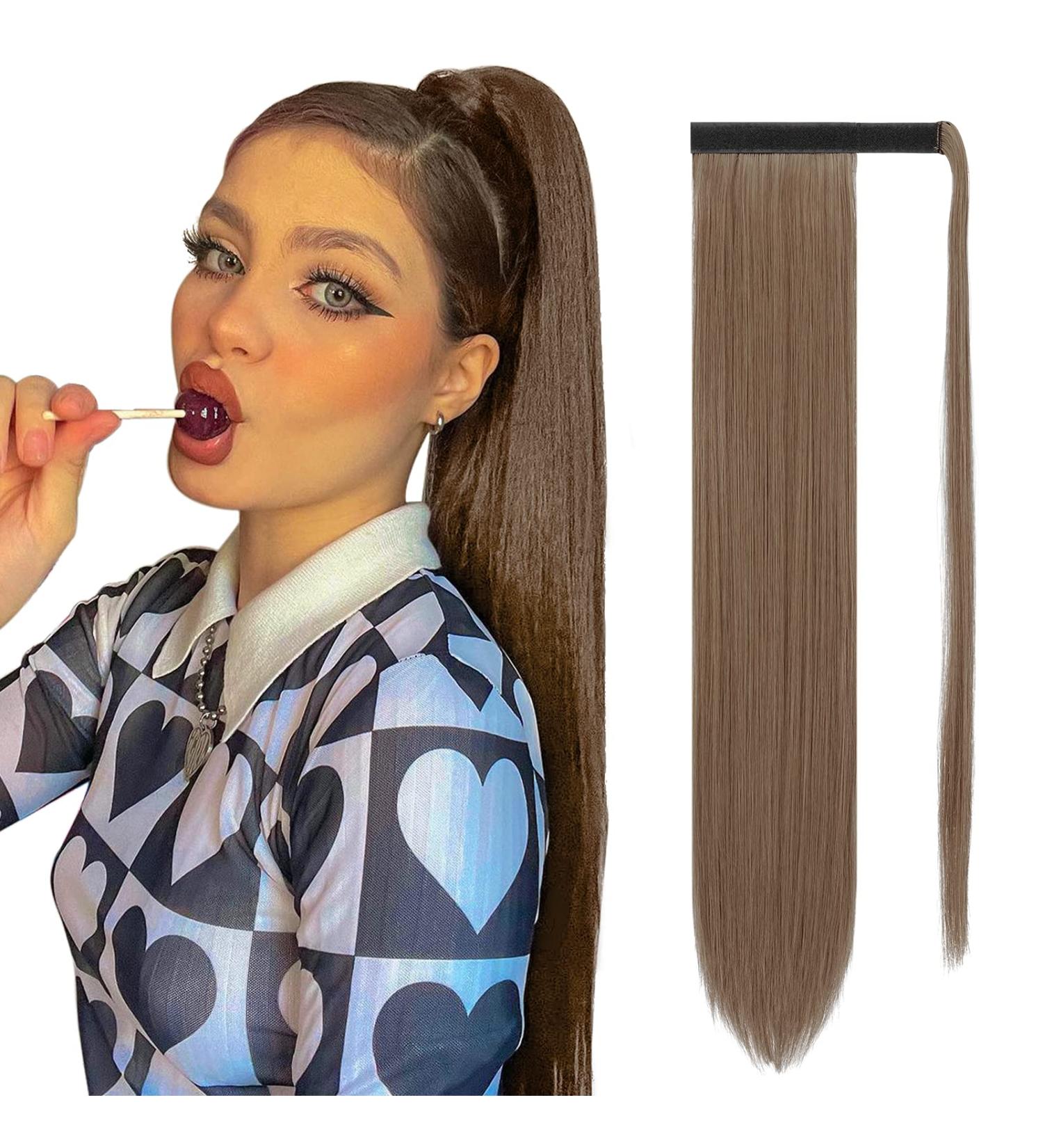 Sofeiyan Long Straight Ponytail Extension 26 inch Wrap Around Ponytail Synthetic Hair Extensions Clip in Ponytail Hairpiece for Women Light Golden Brown & Pale Golden Blonde 26 Inch Light Golden Brown & Pale Golden Blonde - Buy Online on GoSupps.com