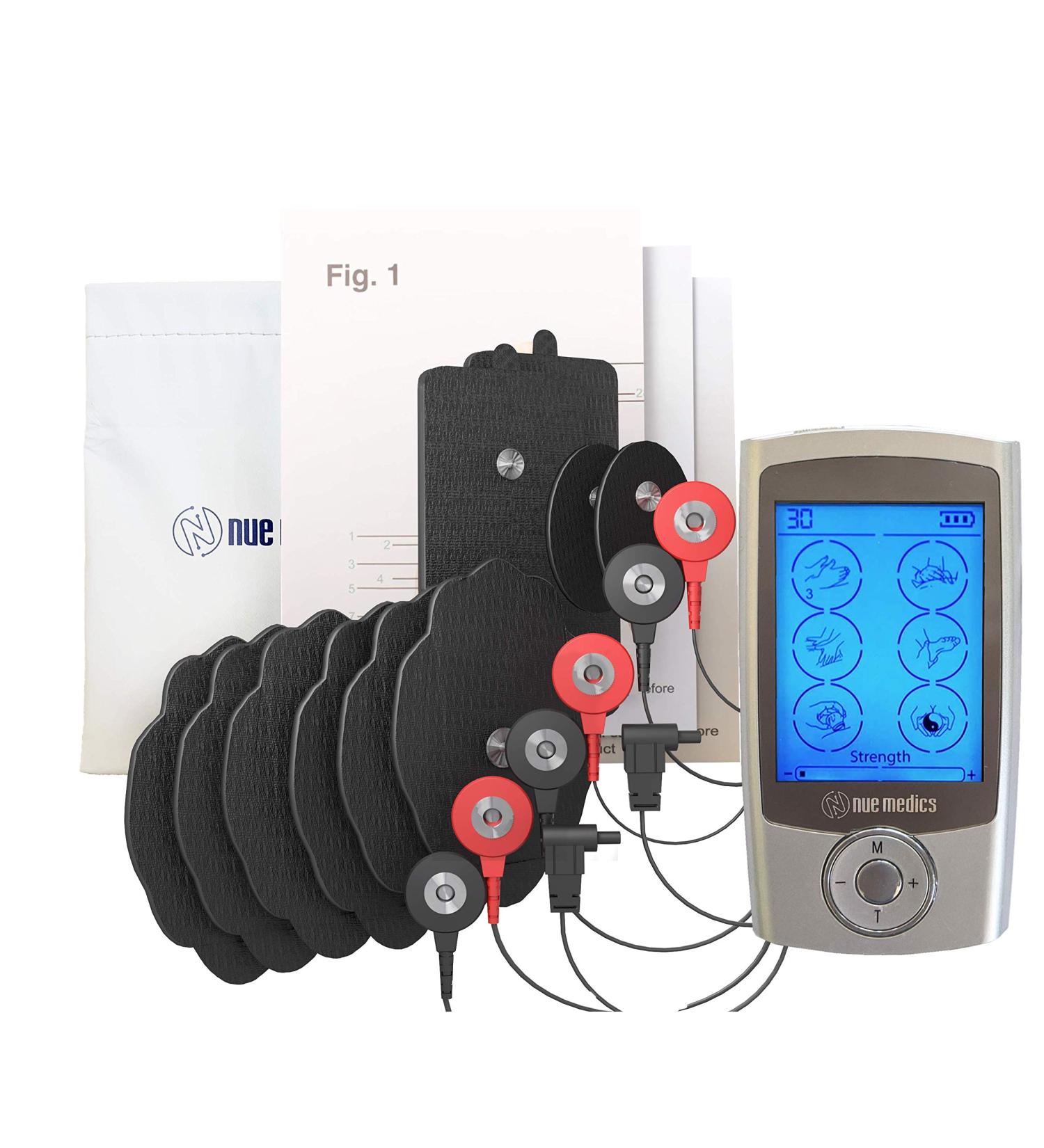 Buy TENS EMS Unit Pro - Rechargeable Muscle Stimulator with 24 Modes & 10 Reusable Pads | Best Portable Mini Massager for Pain Relief - International Shipping - Buy Online on GoSupps.com