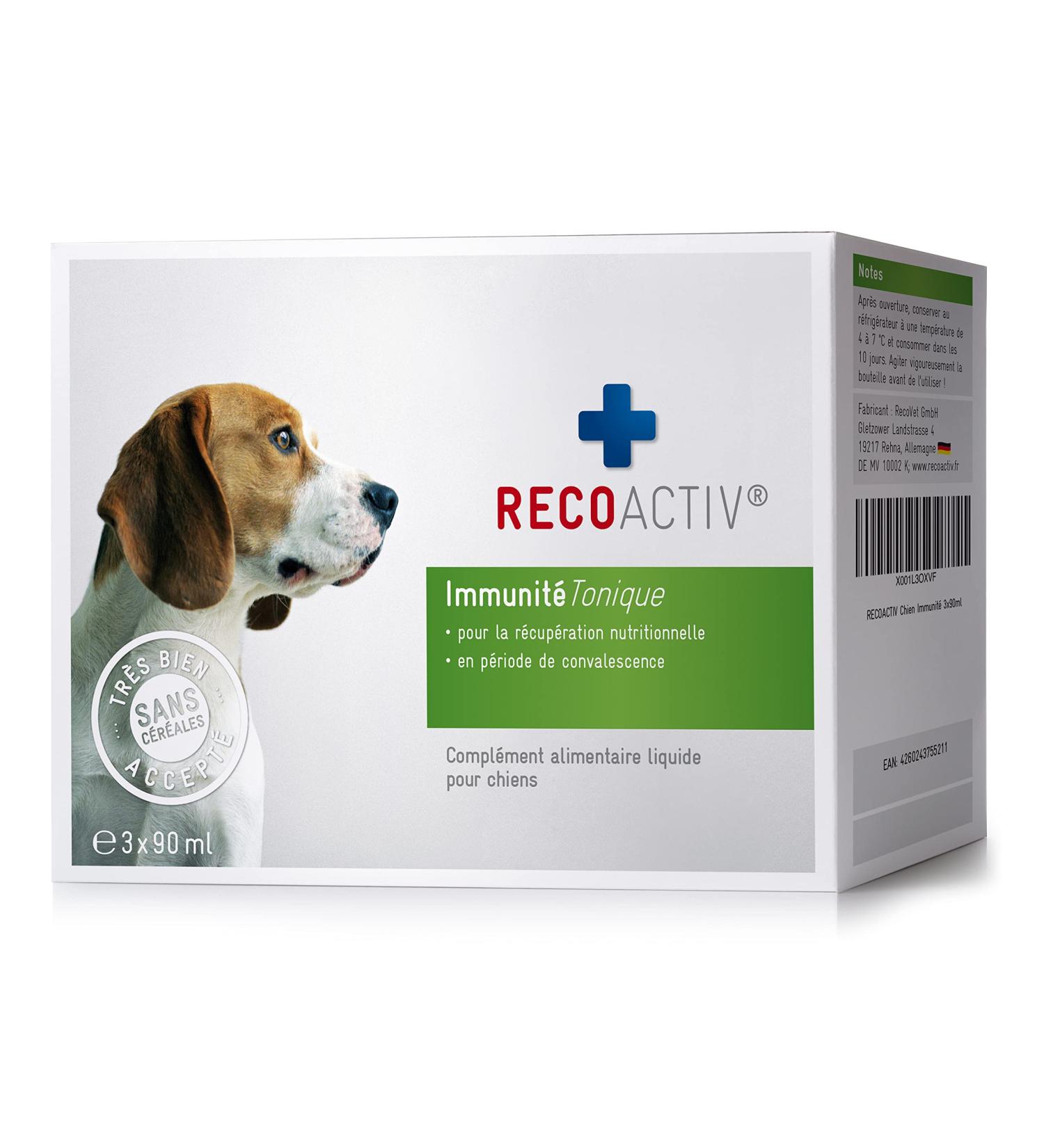 RECOACTIV Immunity Tonic for Dogs 3 x 90 ML Dietary Food Supplement for Immune Support and Prevention of Deficiencies Dietary Appetite Stimulant - Buy Online on GoSupps.com