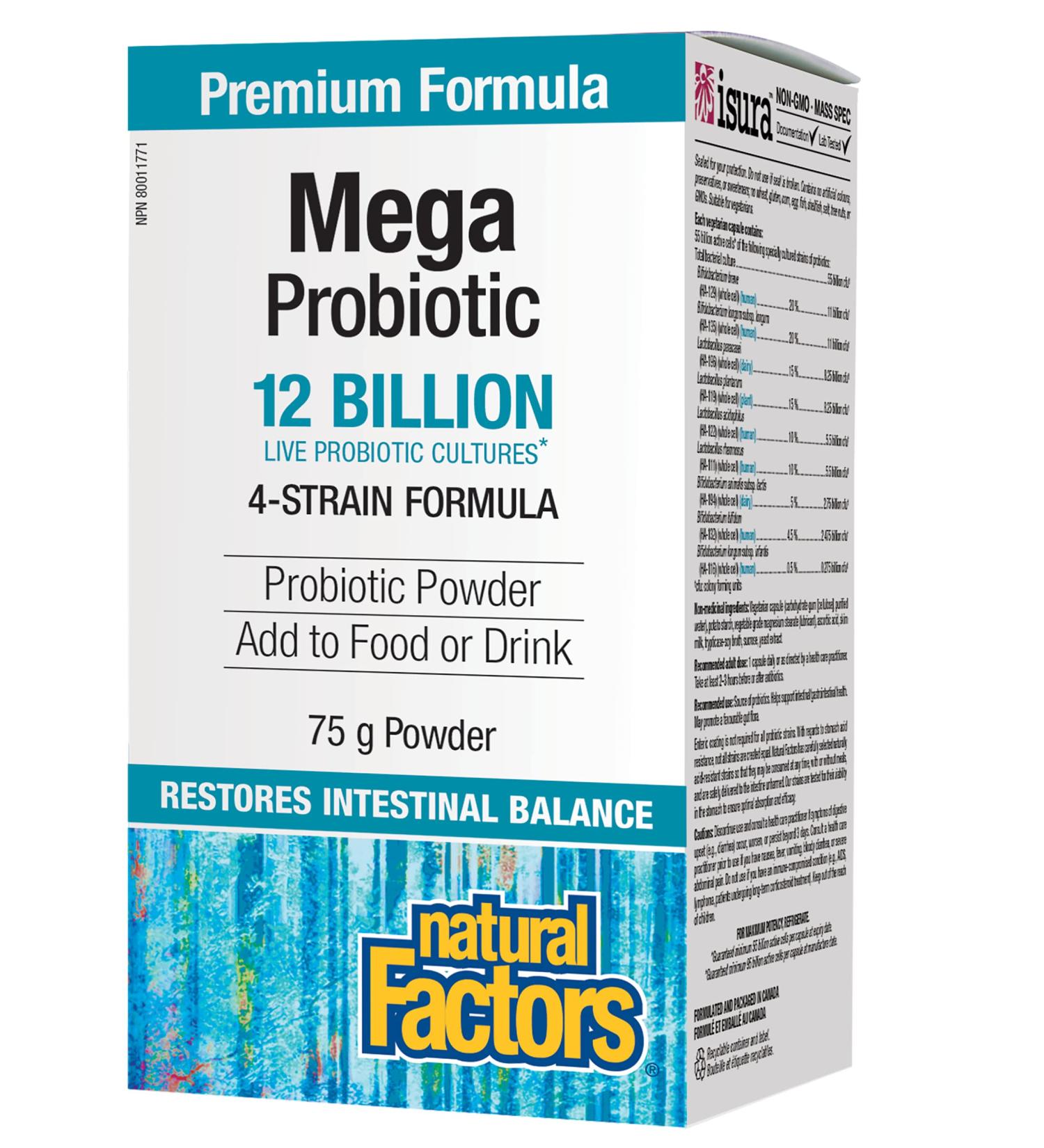 Natural Factors Mega Probiotic Powder - 75 g - Buy Online on GoSupps.com