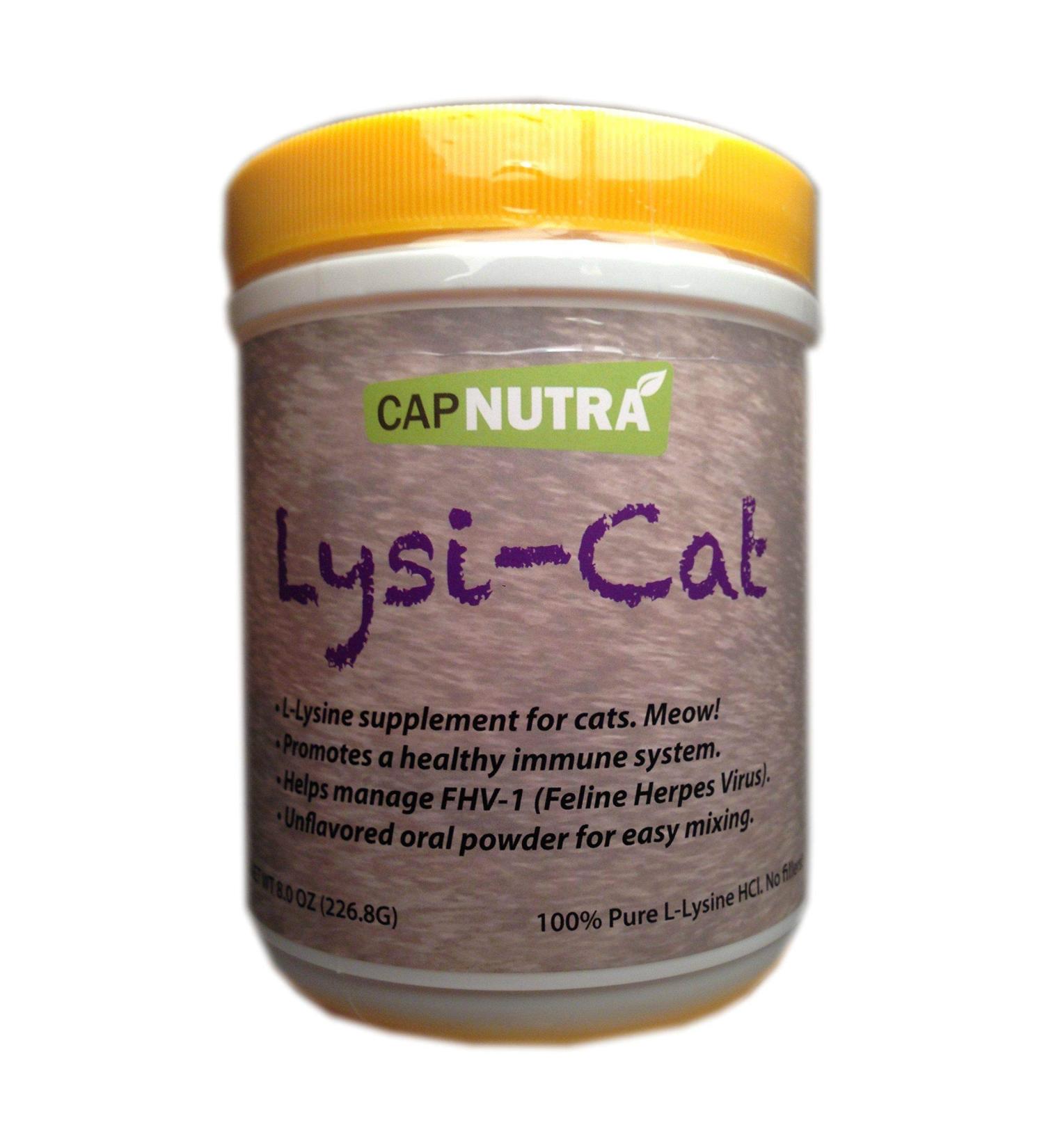 Lysi-Cat Lysine Supplement for Cats 8 oz. Canister 500 Servings Supports a Healthy Immune System Free Scoop Included!
