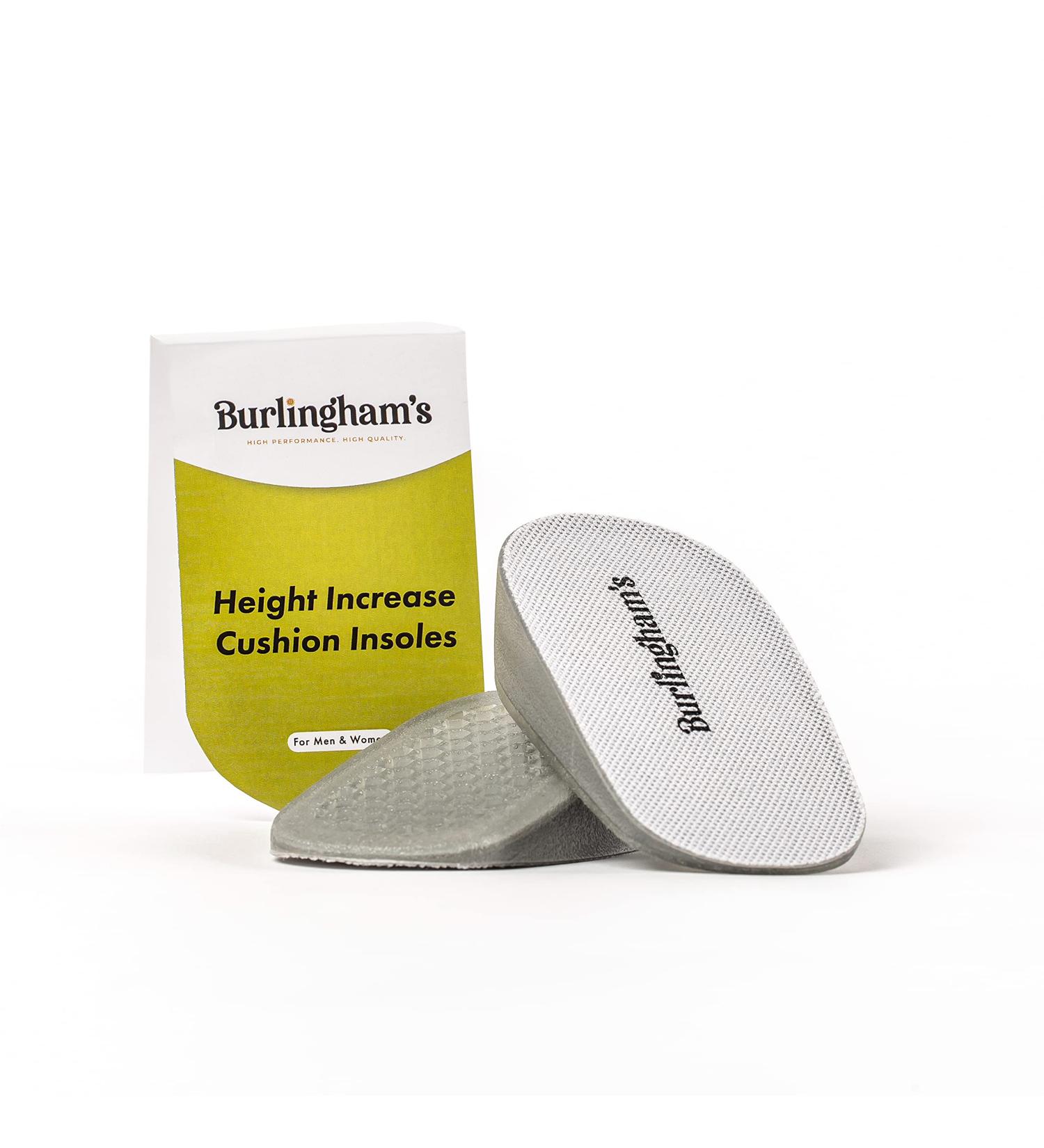 Burlingham's Women's Invisible Heel Lift Inserts - 1 Inch Height Increase Insole for Leg Length Discrepancy - Non Slip Heel Support - Buy Online on GoSupps.com