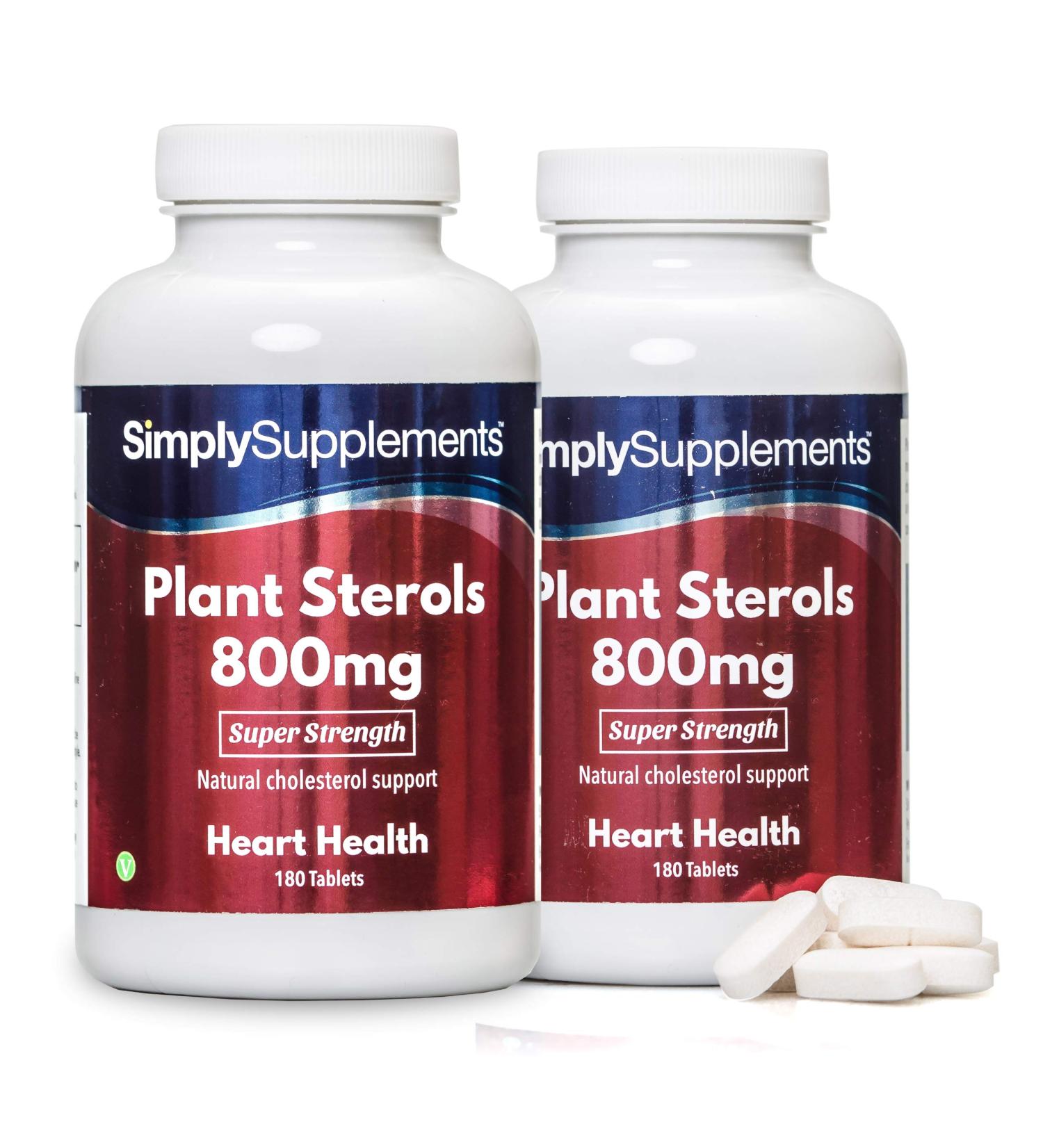 Plant Sterols 800mg | 12-Month Supply | Lower Cholesterol Naturally | Vegan | UK Made - Buy Online on GoSupps.com