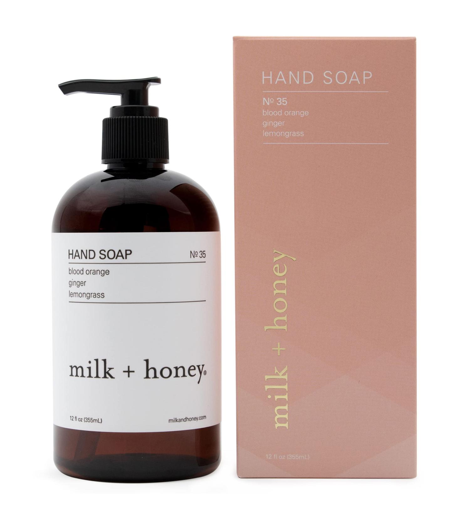 Milk + Honey No. 35 Liquid Hand Soap with Blood Orange, Lemongrass & Ginger - 12 Fl Oz - Buy Online on GoSupps.com