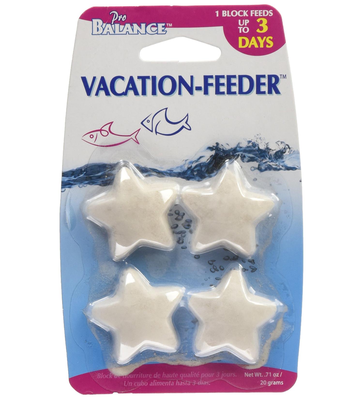 Penn-Plax Pro Balance Vacation Fish Feeder  Slow Release Food Thats Great for Weekend Vacays: 1 Block Feeds up to 3 Days (4 Blocks per Package)  Safe for Freshwater & Saltwater Tanks 4 Count (Pack of 1)