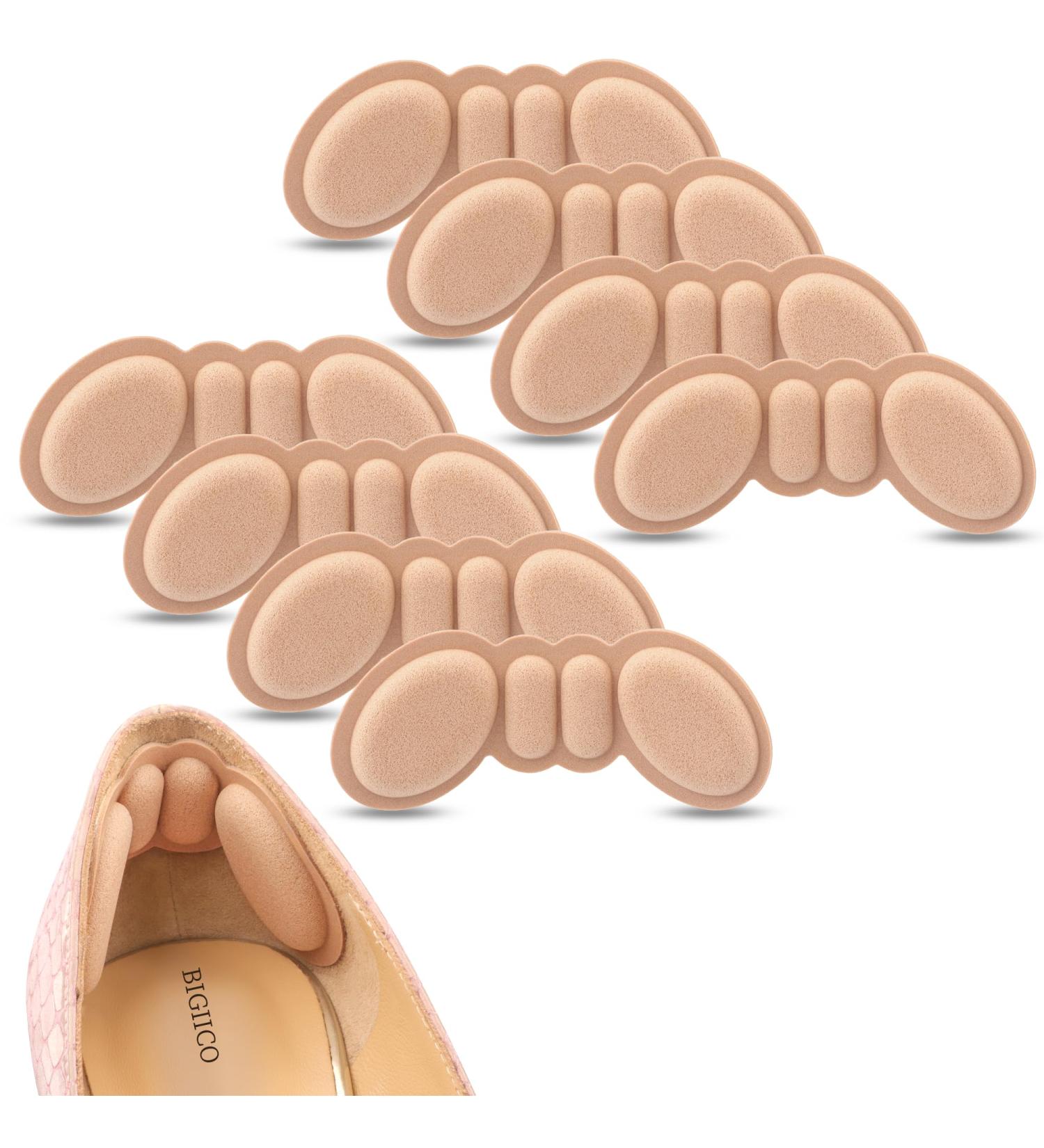 Heel Pads for Shoes Too Big - 4 Pairs Foamed Cotton Cushions for Pain Relief & Improved Fit - Rosybrown - Buy Online on GoSupps.com