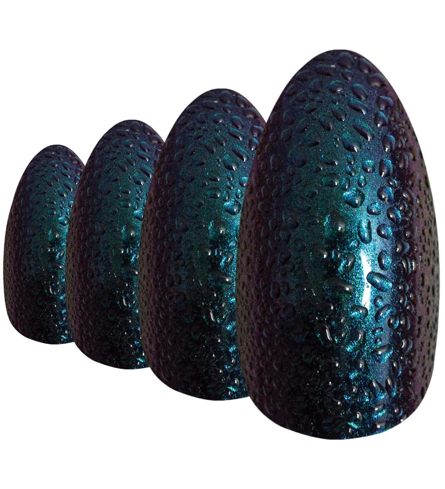 Bling Art Almond False Nails Fake Stiletto Water Green Purple 24 Long Tips - Buy Online on GoSupps.com