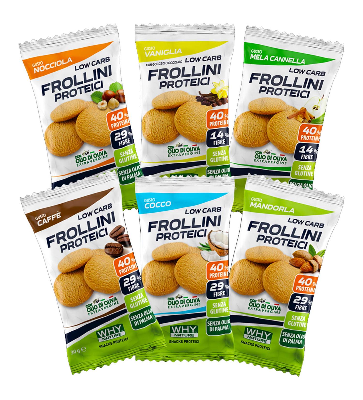 WHY NATURE Protin Frollini Low Carb Spatient vanilla and chocolate drops 30 g sacks