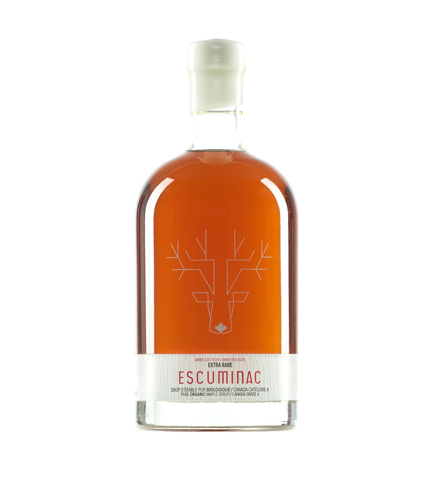 Escuminac Maple Syrup - Extra Rare Amber, Organic Gourmet Gift, 16.9 fl oz - Grade A from Quebec, Canada - Buy Online on GoSupps.com