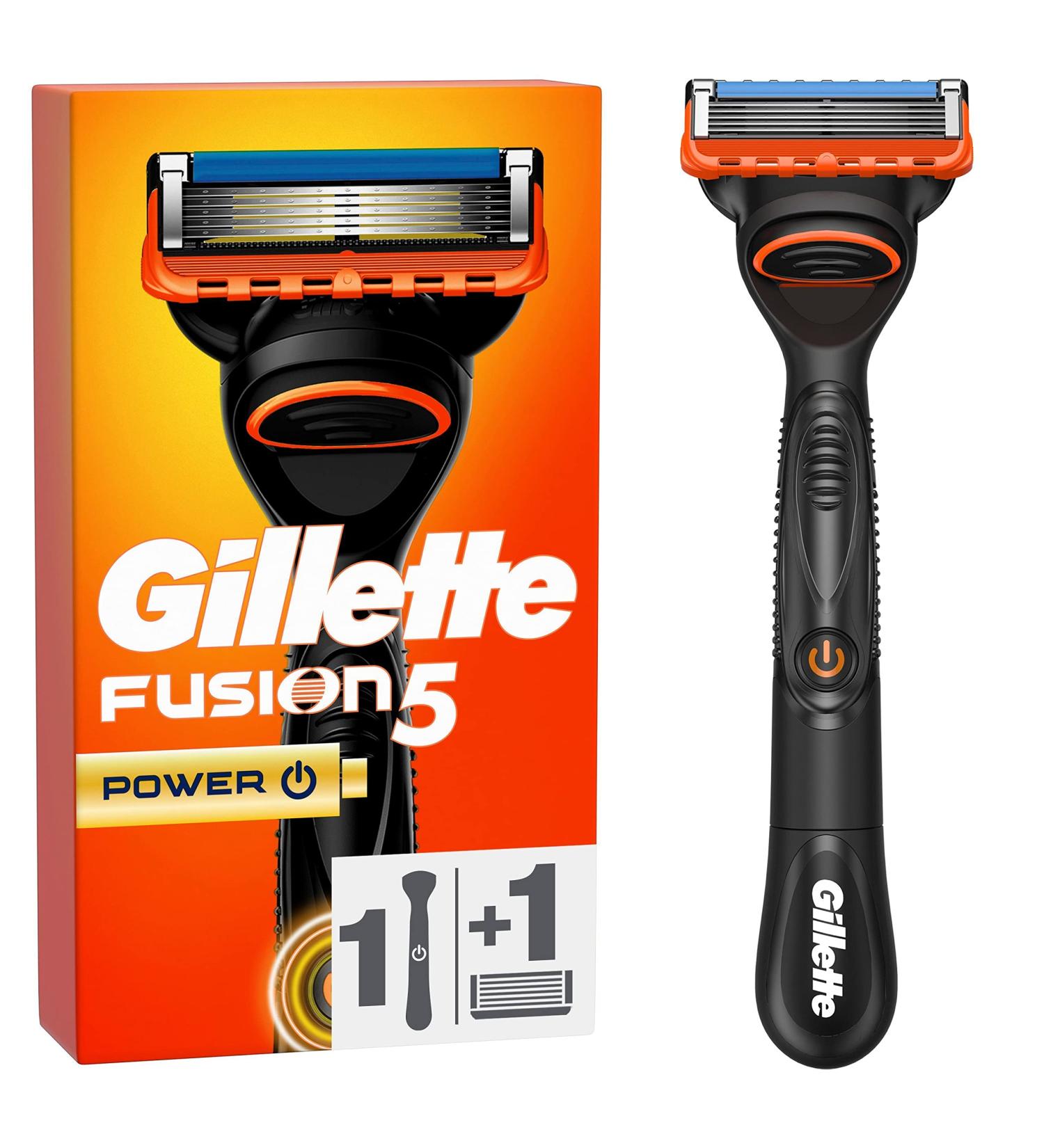 Gillette Fusion5 Power Wet Razor for Men - 5-Blade System + Extra Blade - Perfect Gift for Him - Buy Online on GoSupps.com