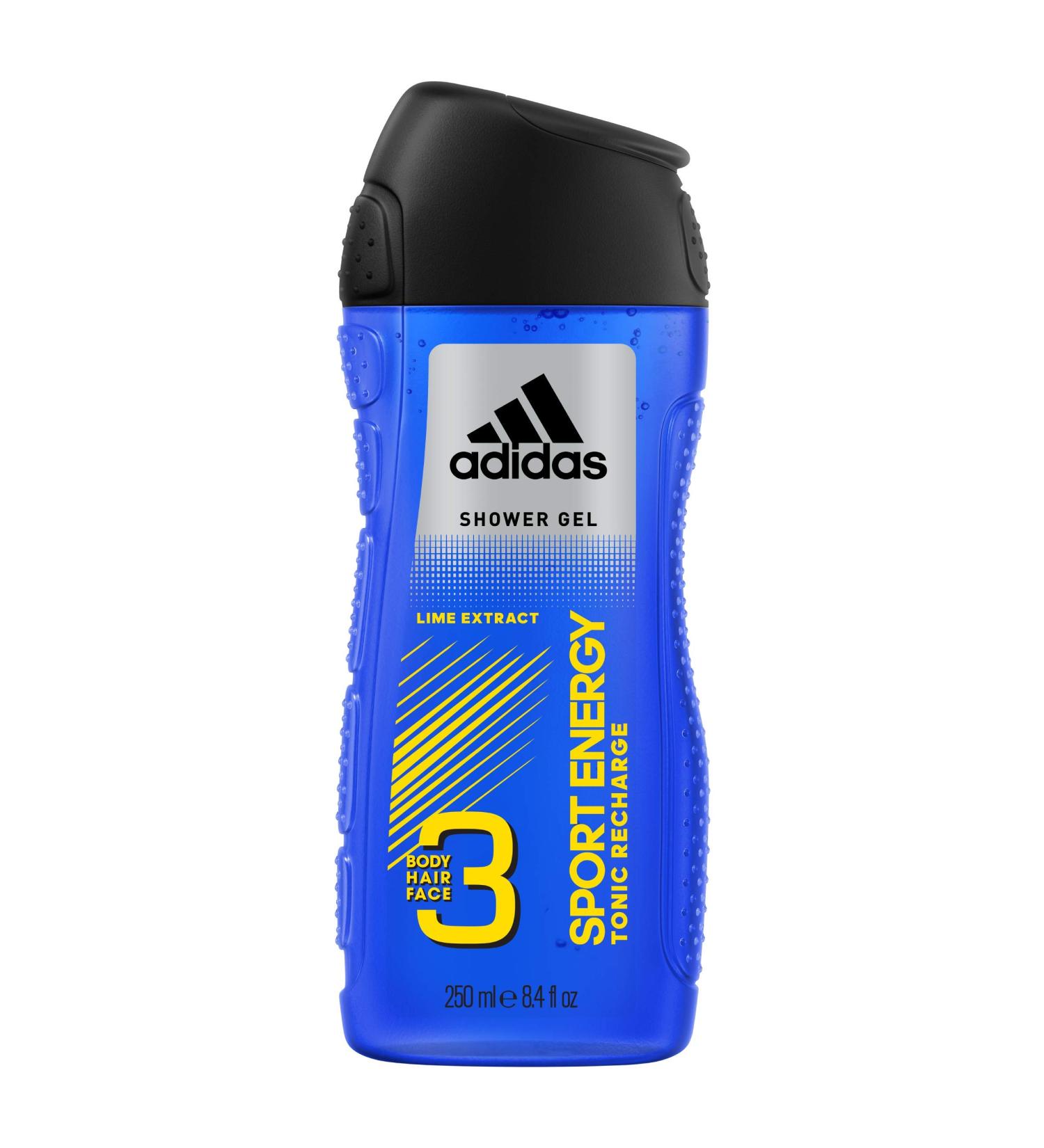 Adidas 3in1 (Body Hair Face) Shower Gel Shampoo Sport Energy 250 ml / 8.4 oz