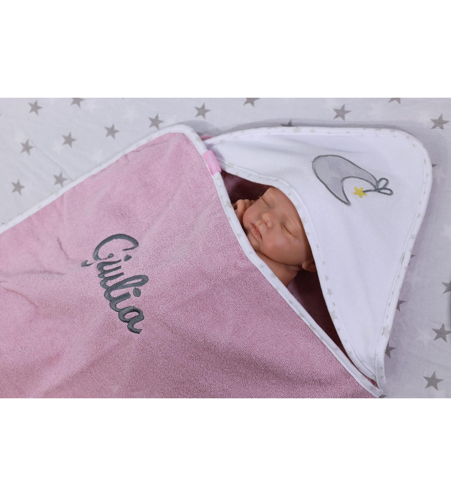 Buy Personalized Hooded Towel - Embroidered Name 76x76 cm 100% Cotton Pink Moon - Perfect Gift for Kids - Buy Online on GoSupps.com
