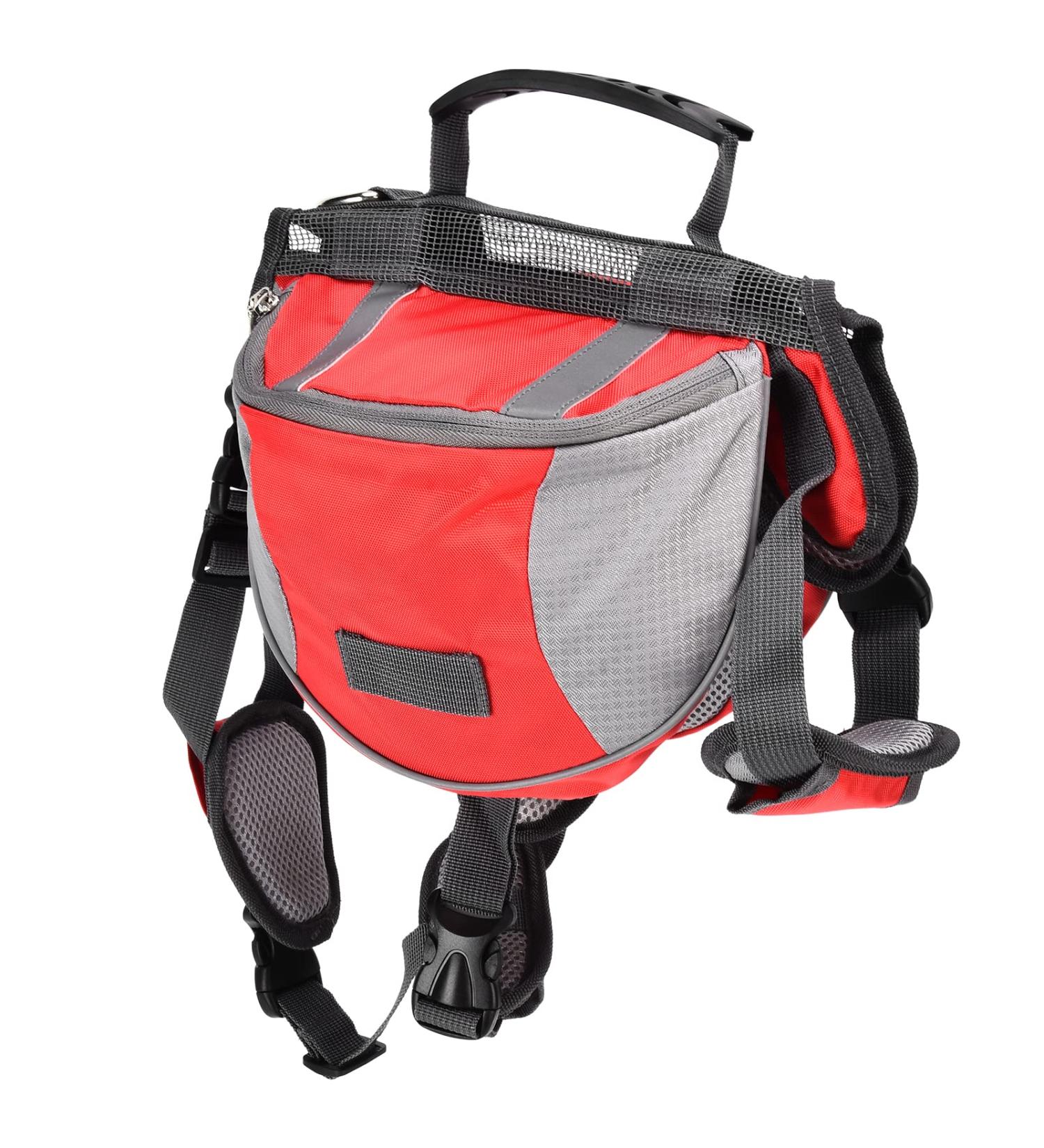 VINGVO Hound Dog Saddle Backpack Nylon Material Wide Reflective Strip Wear Well Adjustable Dog Saddle Bag for Small Dogs for Medium Dogs for Large Dogs(red M) - Buy Online on GoSupps.com
