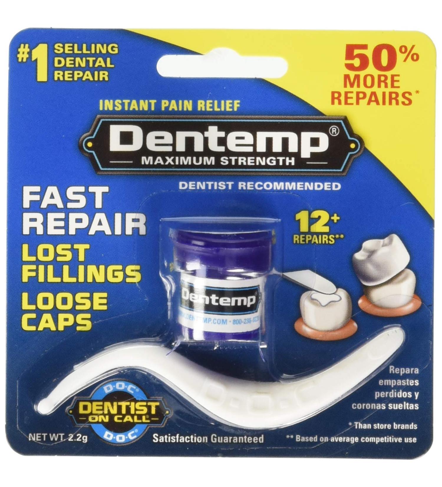 DENTEMP Maximum Strength Dental Repair 2.2 g (Pack of 5)