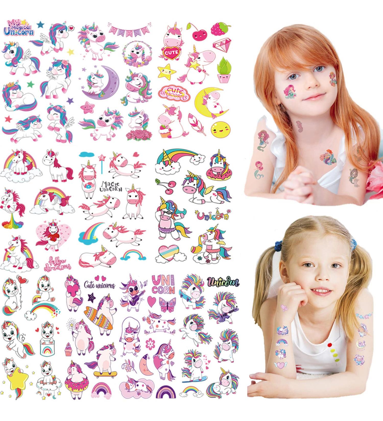 150 Pcs Unicorn Temporary Tattoos for Girls - Birthday Party Supplies and Favors for Kids Ages 5-10 - Waterproof Fake Tattoos Stickers (10 Sheets) - Buy Online on GoSupps.com