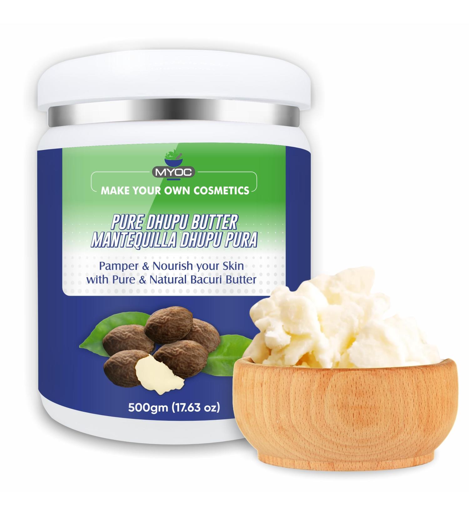 Dhupu Butter Natural Cosmetic Grade | Ideal for DIY Creams Balms Lotions Soaps & Cosmetic Formulations | 500 g (17.63 oz)
