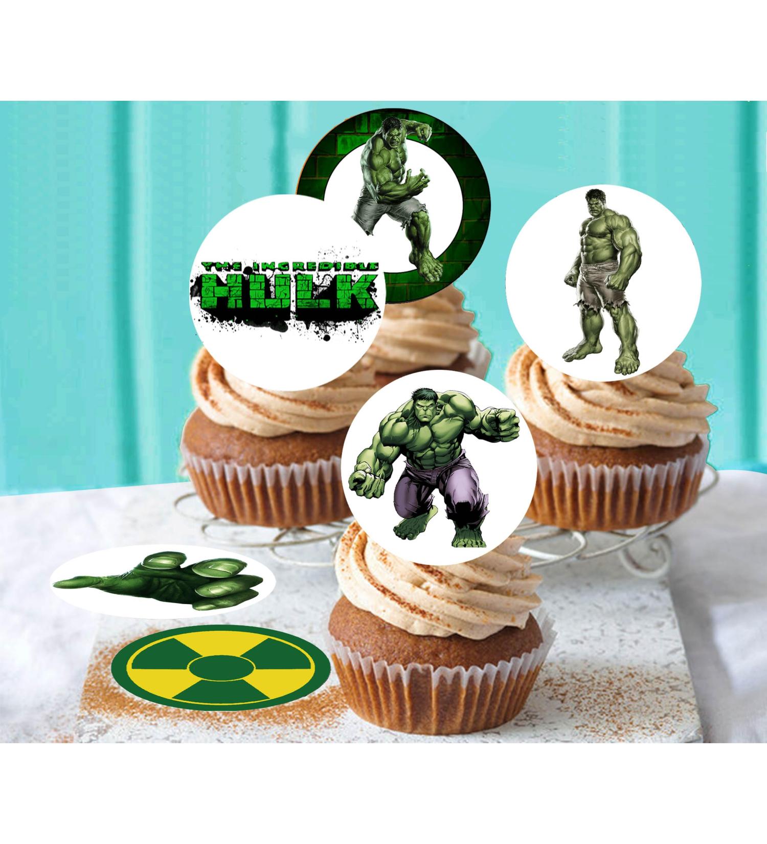 24 x Pre-Cut Hulk 2 Edible Stand up Wafer/Rice Paper Cupcake Cake Toppers Birthday Party Superhero Decorations - Buy Online on GoSupps.com