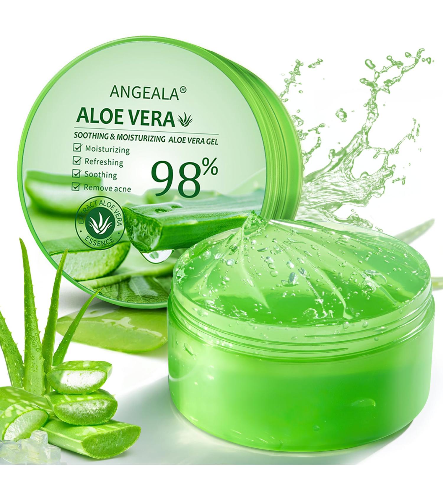Organic Aloe Vera Gel for Face & Body | 98% Pure Freshly Harvested Soothing Moisturizer for Skin Scalp & Hair (10oz - Buy Online on GoSupps.com