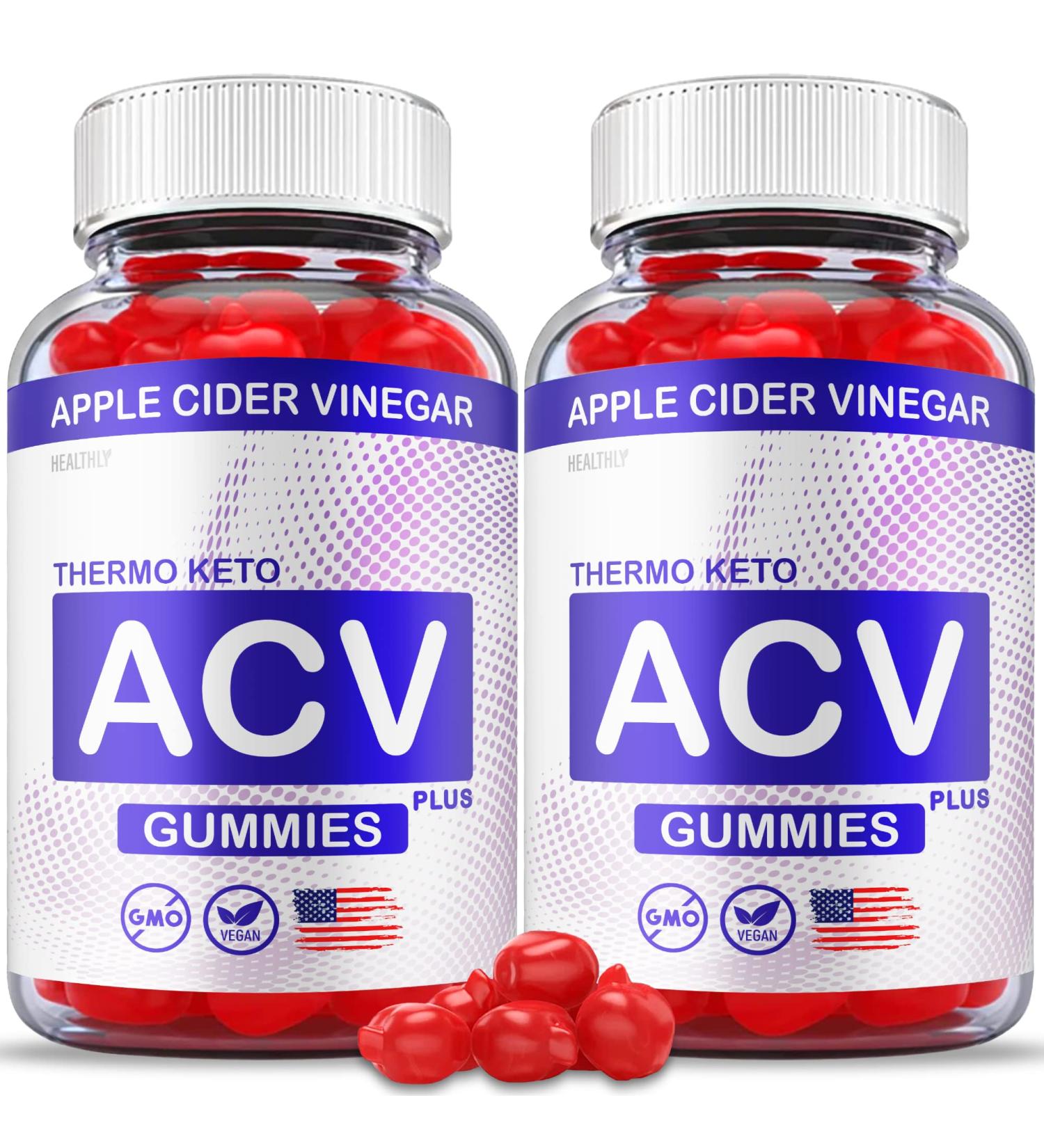 2 Pack Thermo Keto ACV Gummies for Weight Loss - 1000mg Vegan Formula - Apple Cider Vinegar - 120 Gummies - Buy Online on GoSupps.com