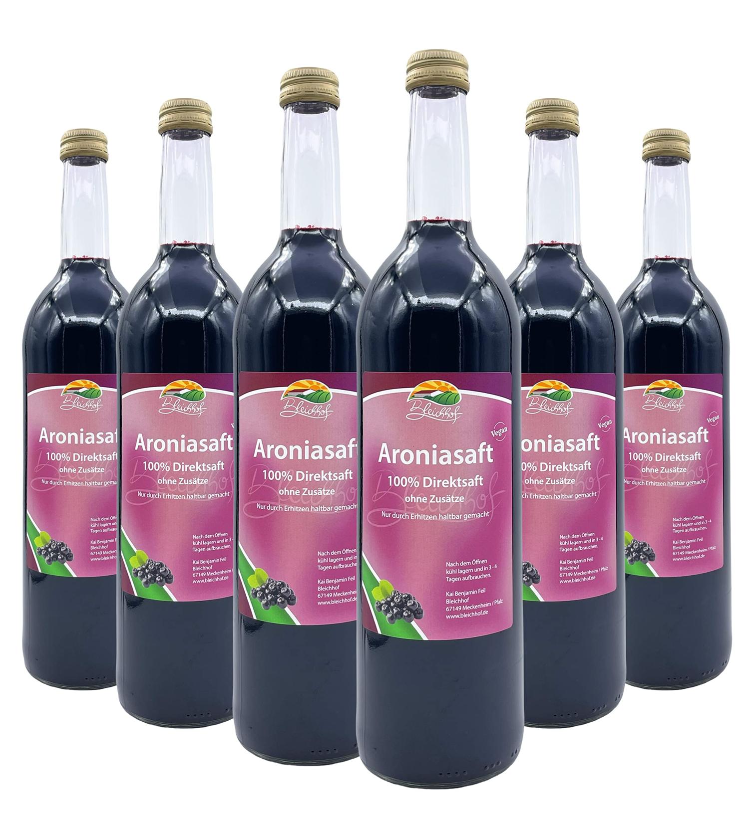 Buy Bleichhof Aronia Juice 100% Natural - 6 x 0.72L Fresh Fruit Juice - No Added Sugar or Additives - Sustainably Made in Meckenheim - Buy Online on GoSupps.com