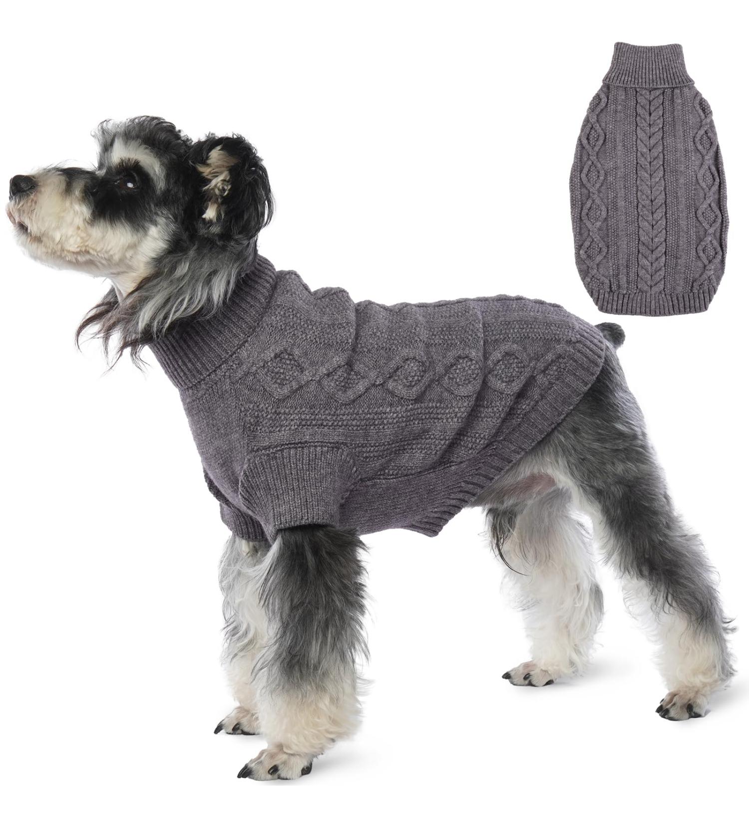 Hjumarayan Dog Sweater - Elegant & Warm Sweater for Medium-Sized Dogs | Stylish Gray XXL Sweater with Leash Hole for French Bulldogs - Buy Online on GoSupps.com