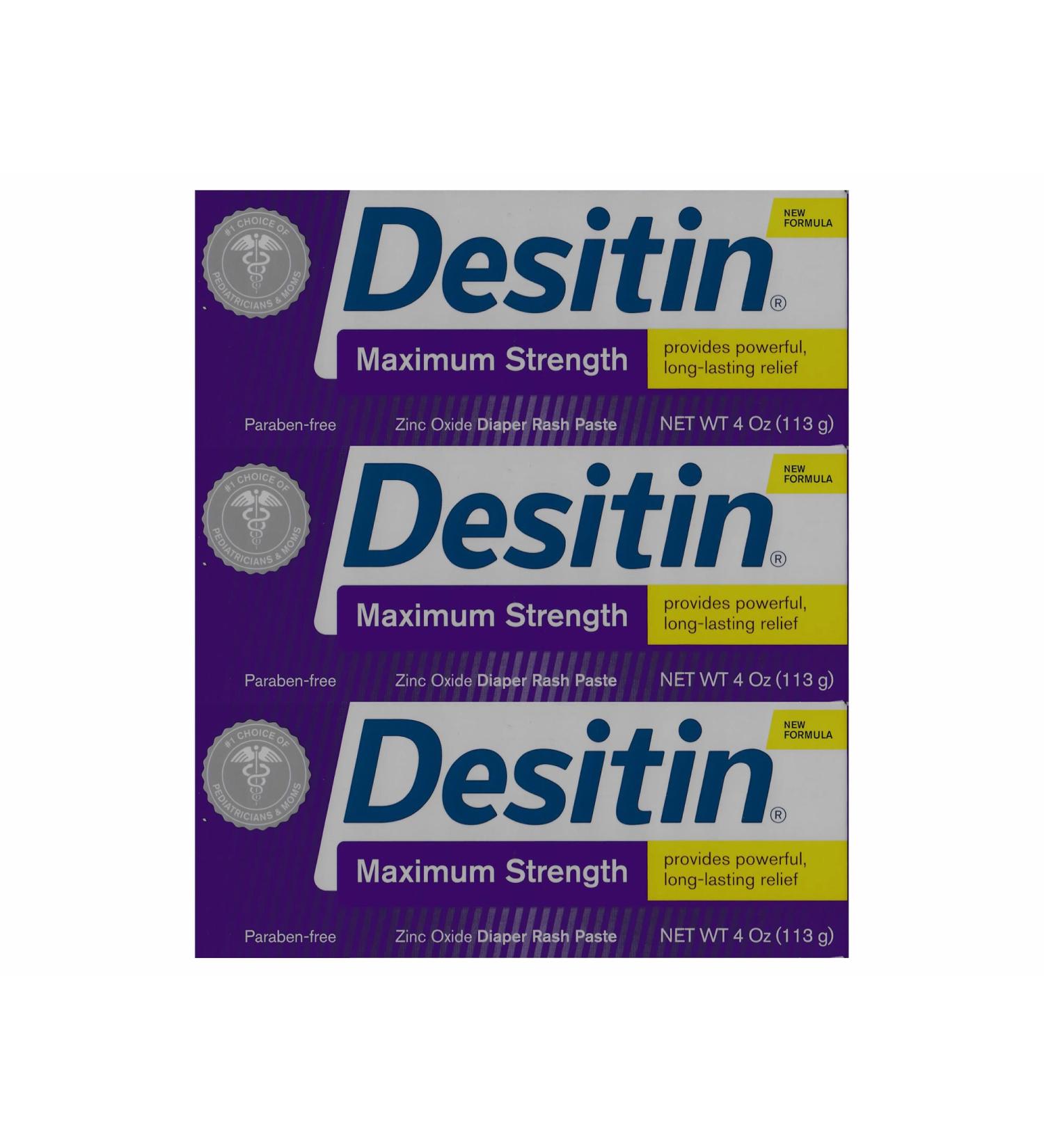 Desitin Maximum Strength Diaper Rash Paste 4 ounce (pack of 6)