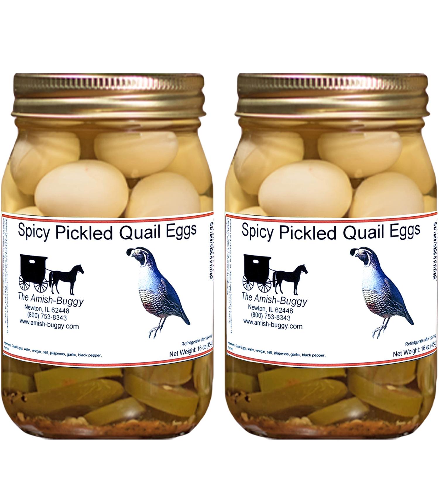 Spicy Pickled Quail Eggs (Medium Heat) - 2 Jars | Delicious Gourmet Snack - Buy Online on GoSupps.com