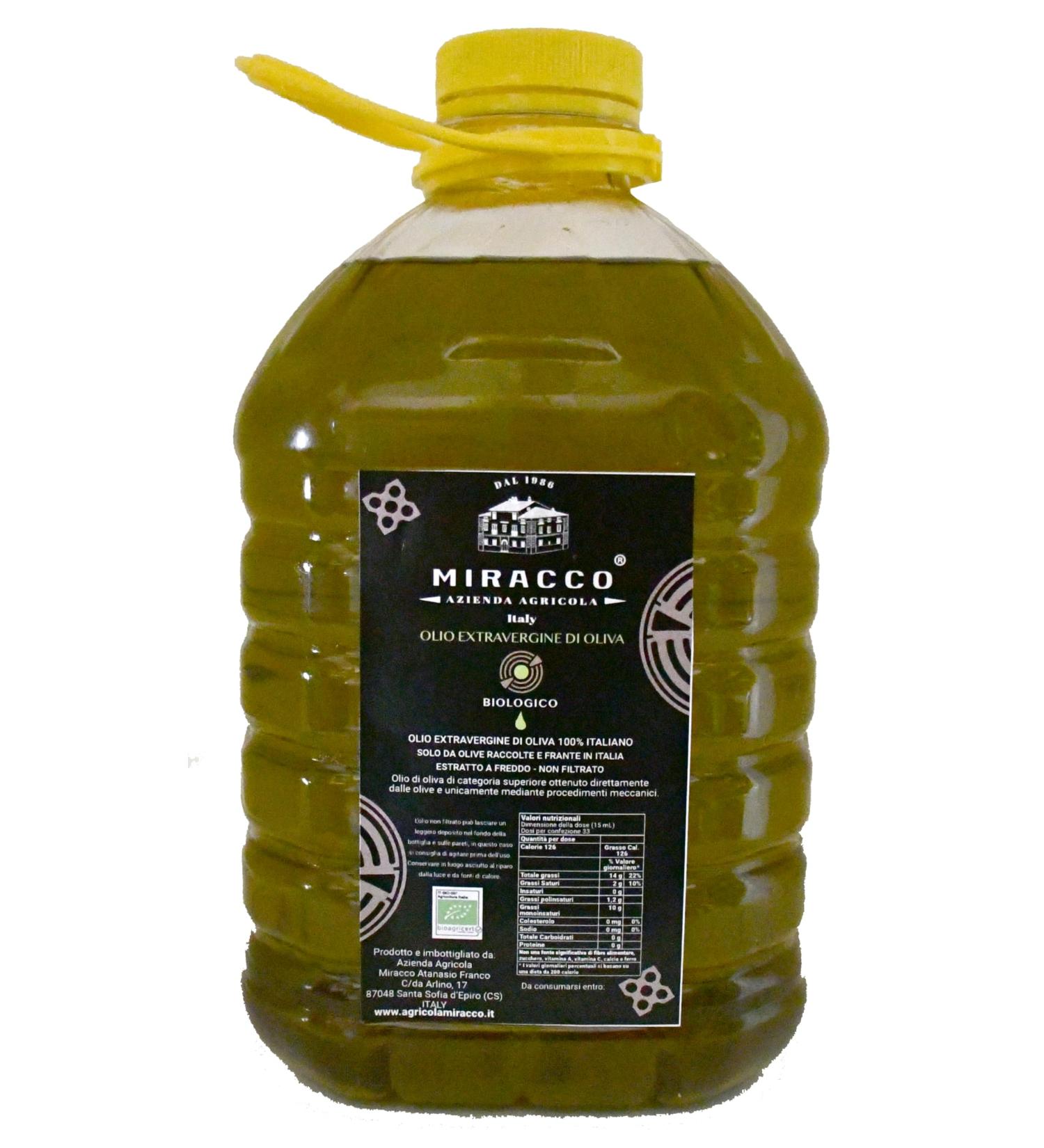  MIRACCO MIRACCO - Organic Italian Extra Virgin Olive Oil from Calabria - Cold-pressed 3 L PET - Buy Online on GoSupps.com