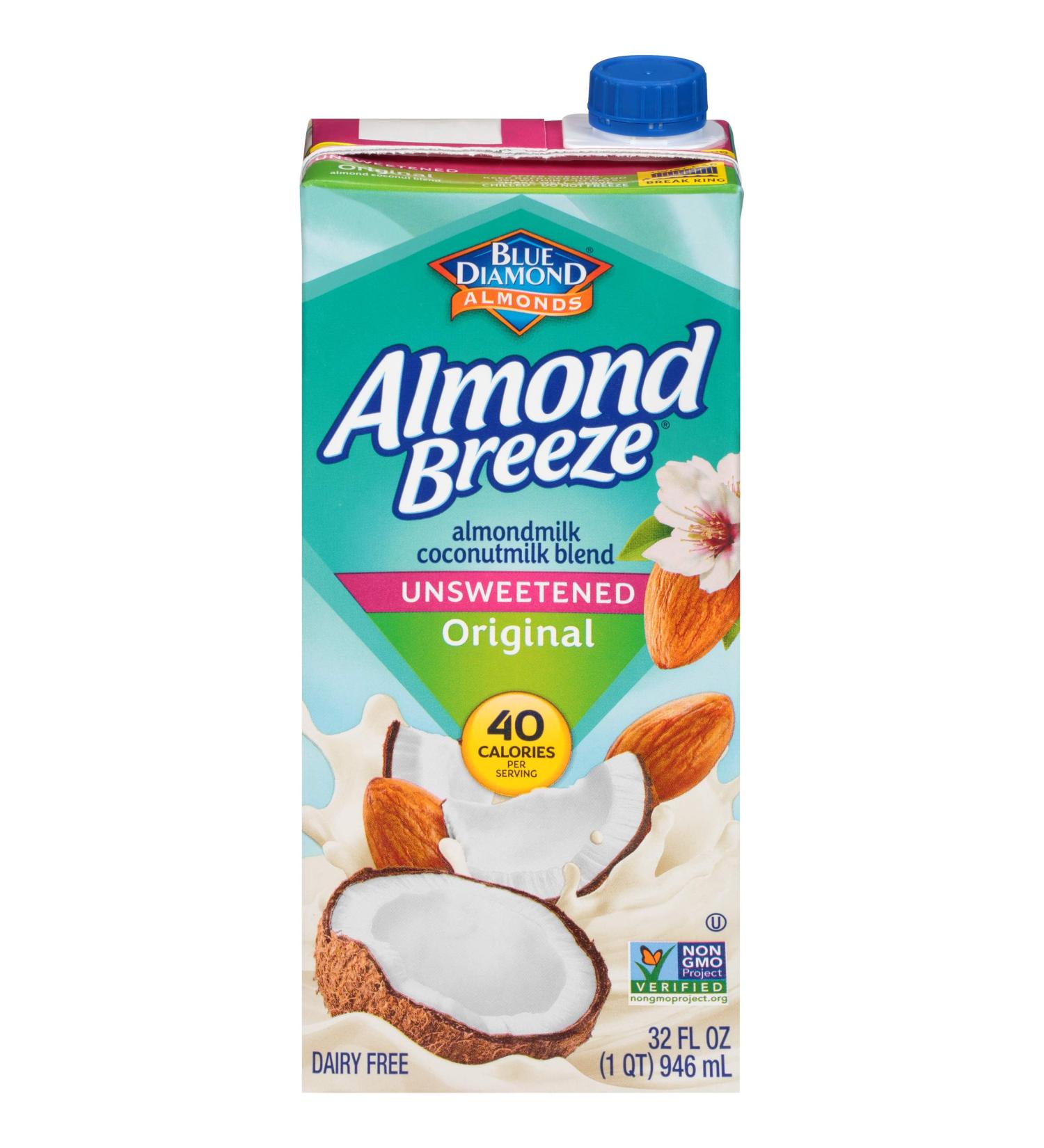 Almond Breeze Dairy Free Almond Coconut Blend 32oz (Pack of 12) - Unsweetened Original - Buy Online on GoSupps.com