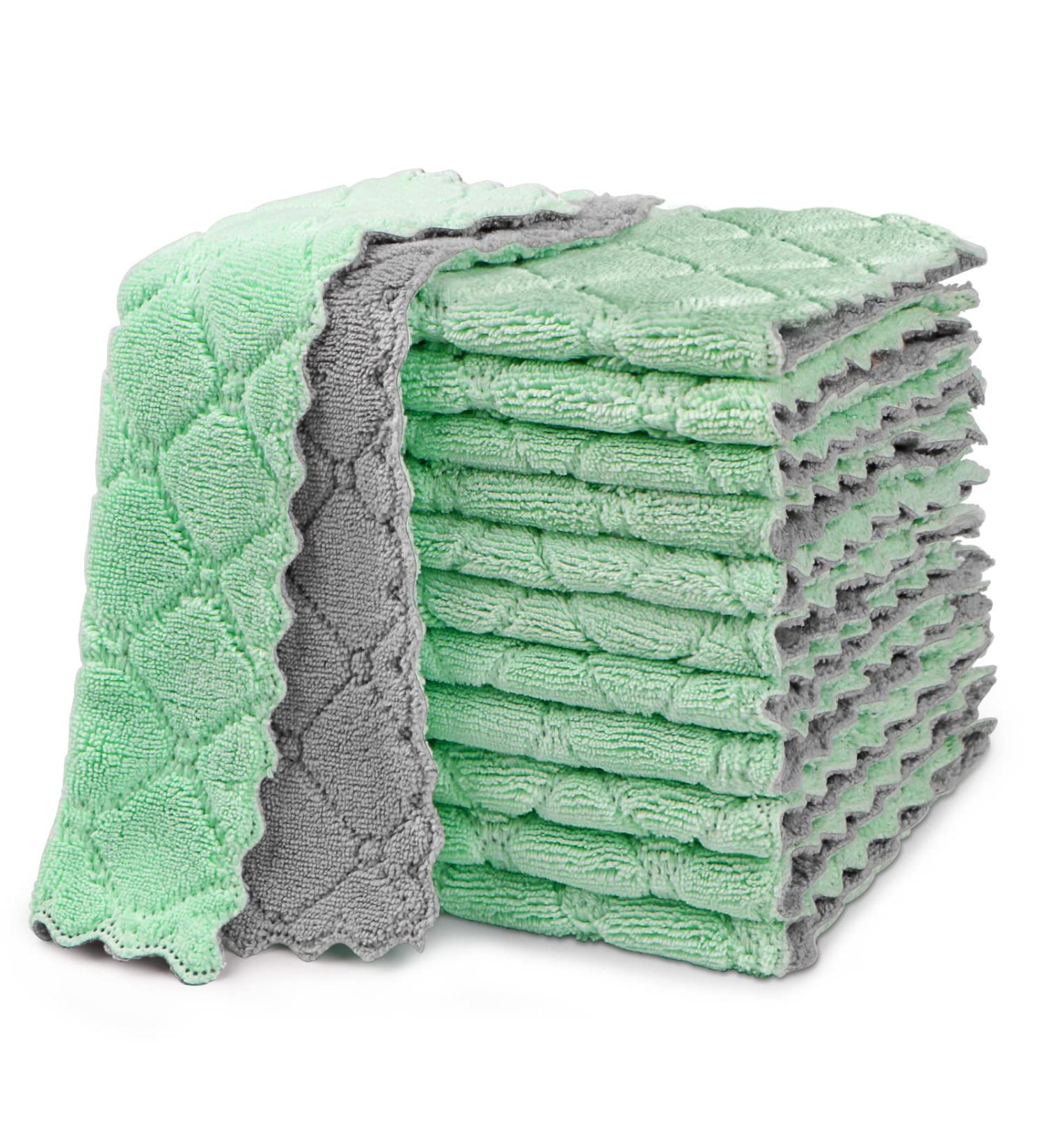 HOMEXCEL 12-Pack Premium Coral Fleece Dish Towels - Super Absorbent, Nonstick, Washable Kitchen Cloths - Buy Online on GoSupps.com