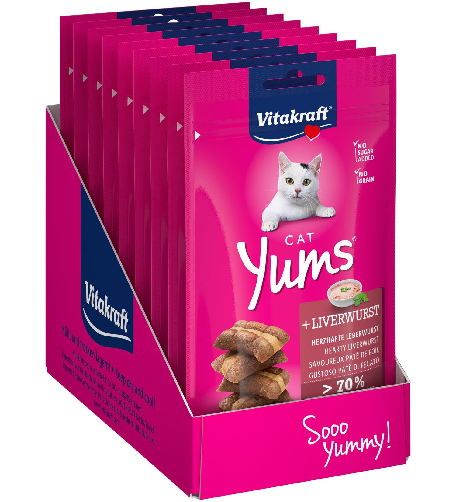 Vita Power Cat Yums - Extra Meaty Liver Sausage Cat Snack | Sugar & Cereal Free Treat (40g) - Buy Online on GoSupps.com