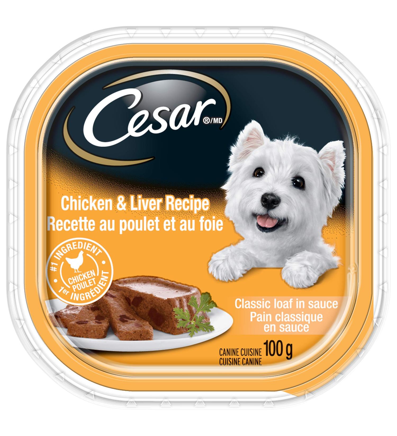 CESAR Adult Wet Dog Food Classic Loaf in Sauce Entr es - Chicken & Liver 100g Tray (24 Pack) Chicken & Liver 100 g (Pack of 24) - Buy Online on GoSupps.com