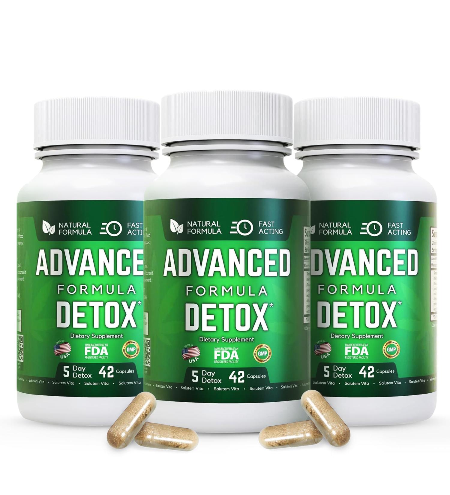 Advanced Detox Cleanse - Natural Detox & Cleanse Supplement with Milk Thistle & Licorice - 126 Capsules - 3 Pack for Men & Women - International Shipping Available - Buy Online on GoSupps.com